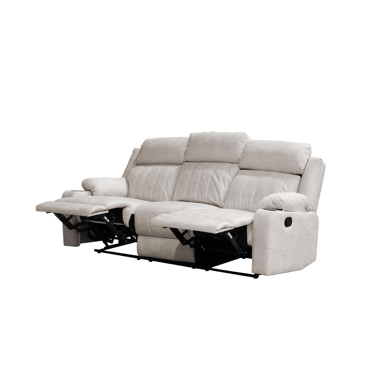 Sofá Reclinable 3 Puestos Dylan Velvet Mussi Crudo
