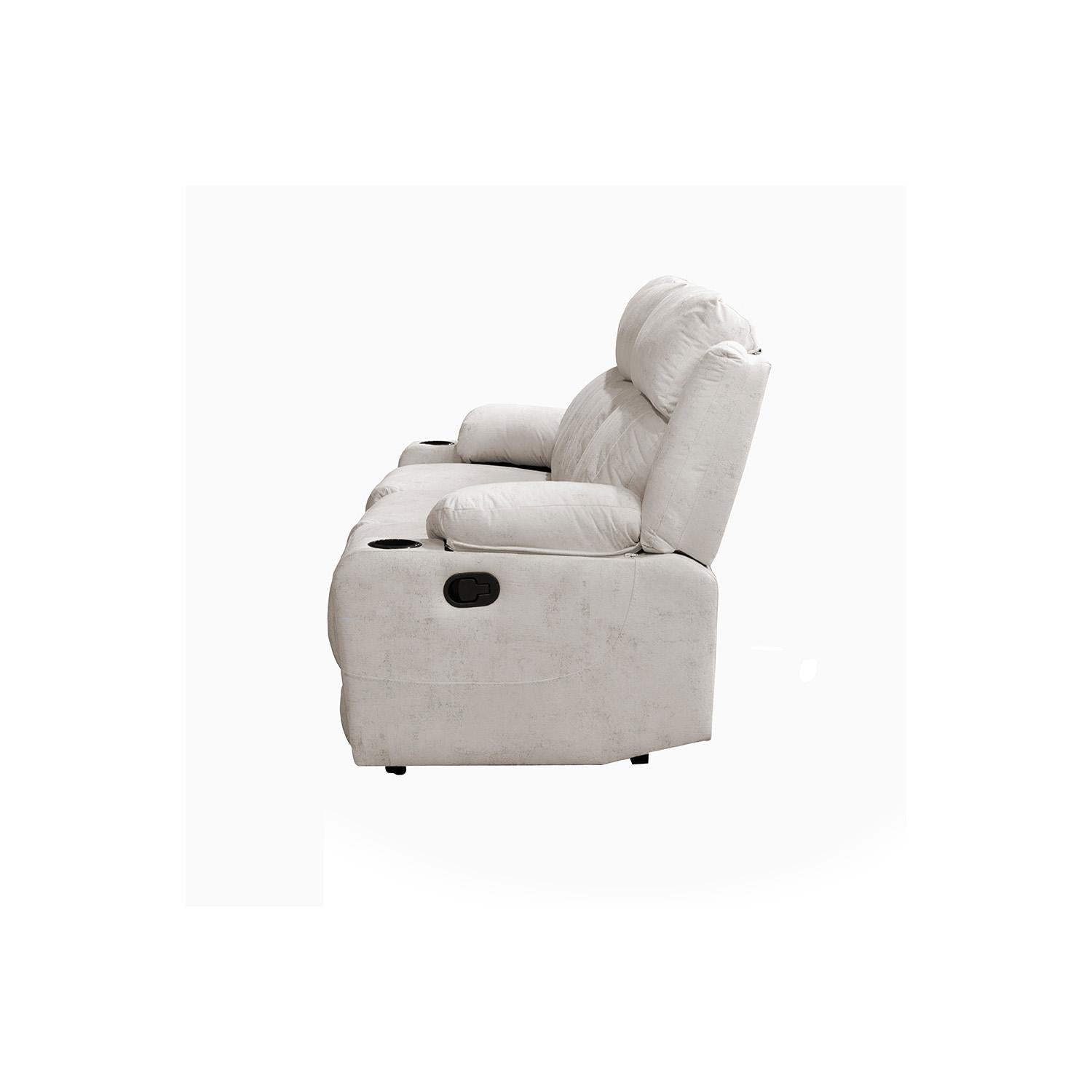 Sofá Reclinable 3 Puestos Dylan Velvet Mussi Crudo