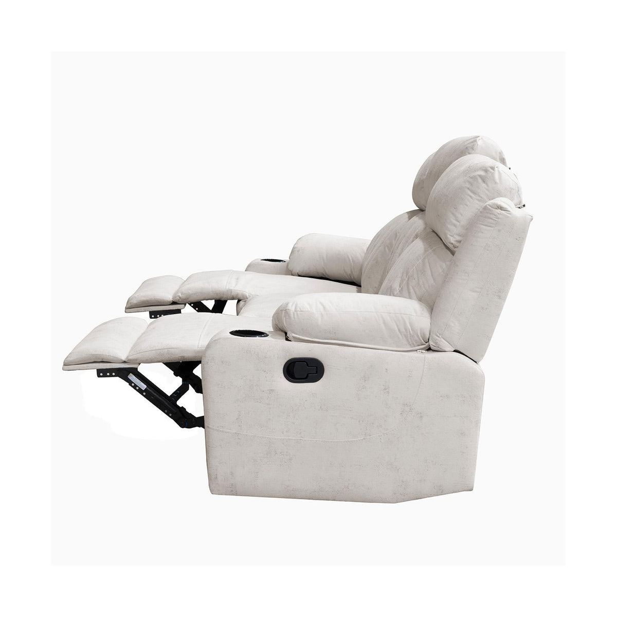 Sofá Reclinable 3 Puestos Dylan Velvet Mussi Crudo
