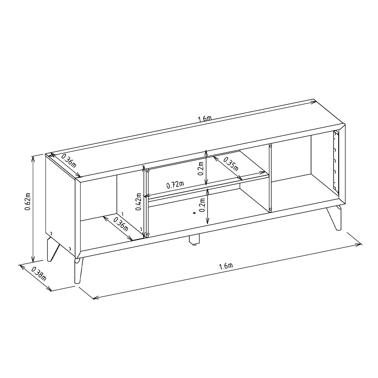 Mesa De Tv 160X62X38 Portela Natural, Off White