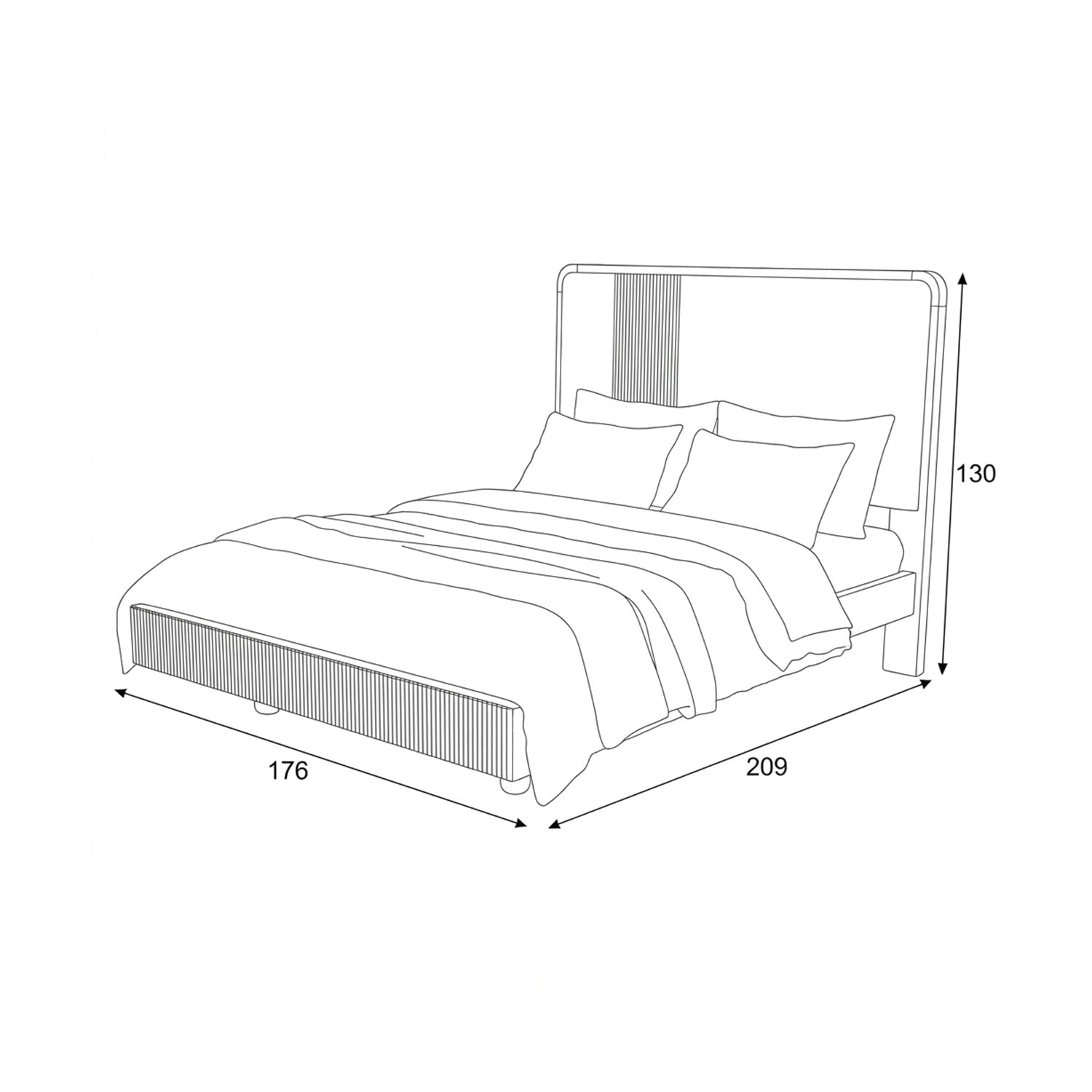 Cama Queen Connor Eurolino Arena, Natural