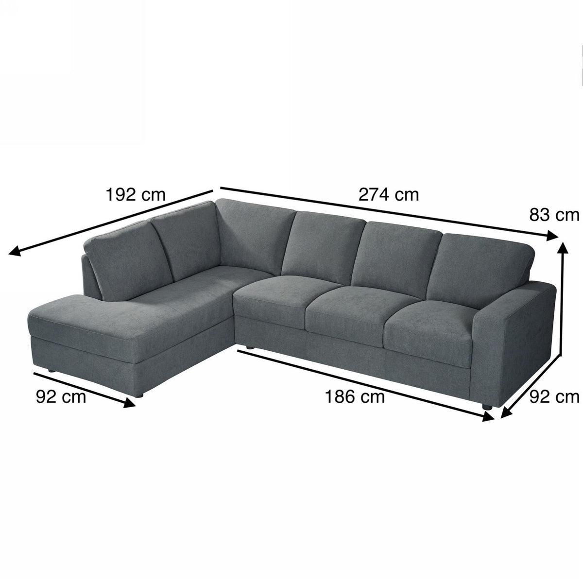 Sala Rinconera Rusel Chenille Plomo