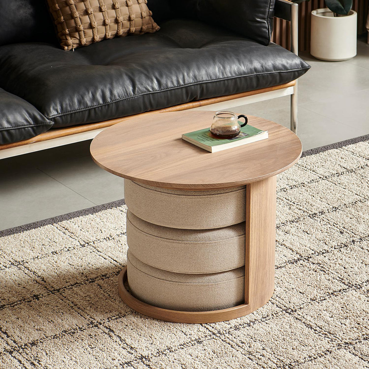 Mesa De Centro Rieli Beige, Natural