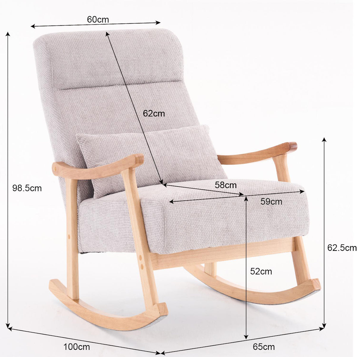 Mecedora Annie Chenille Beige