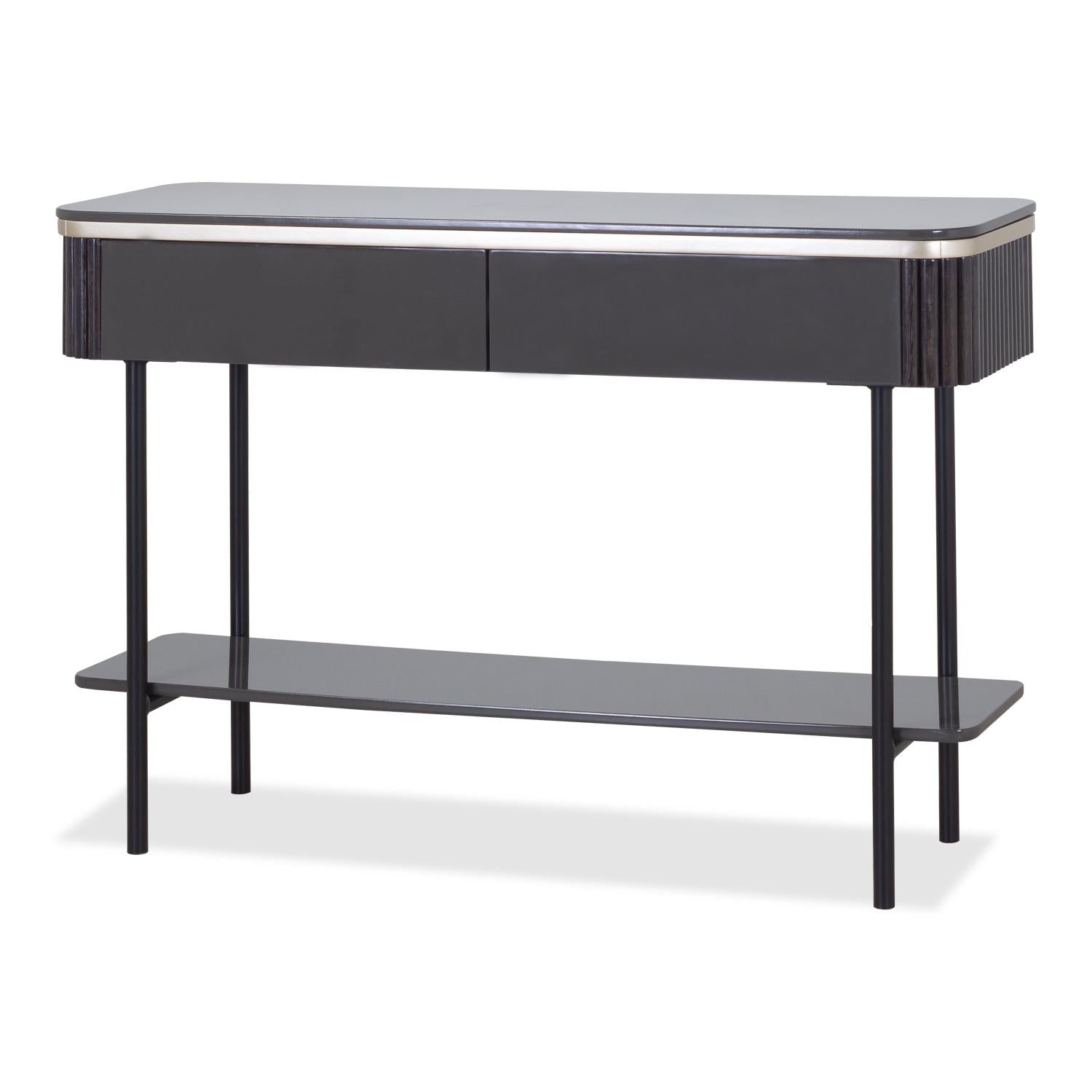 Consola Brooklyn Gris Plomo Negro, Champaña