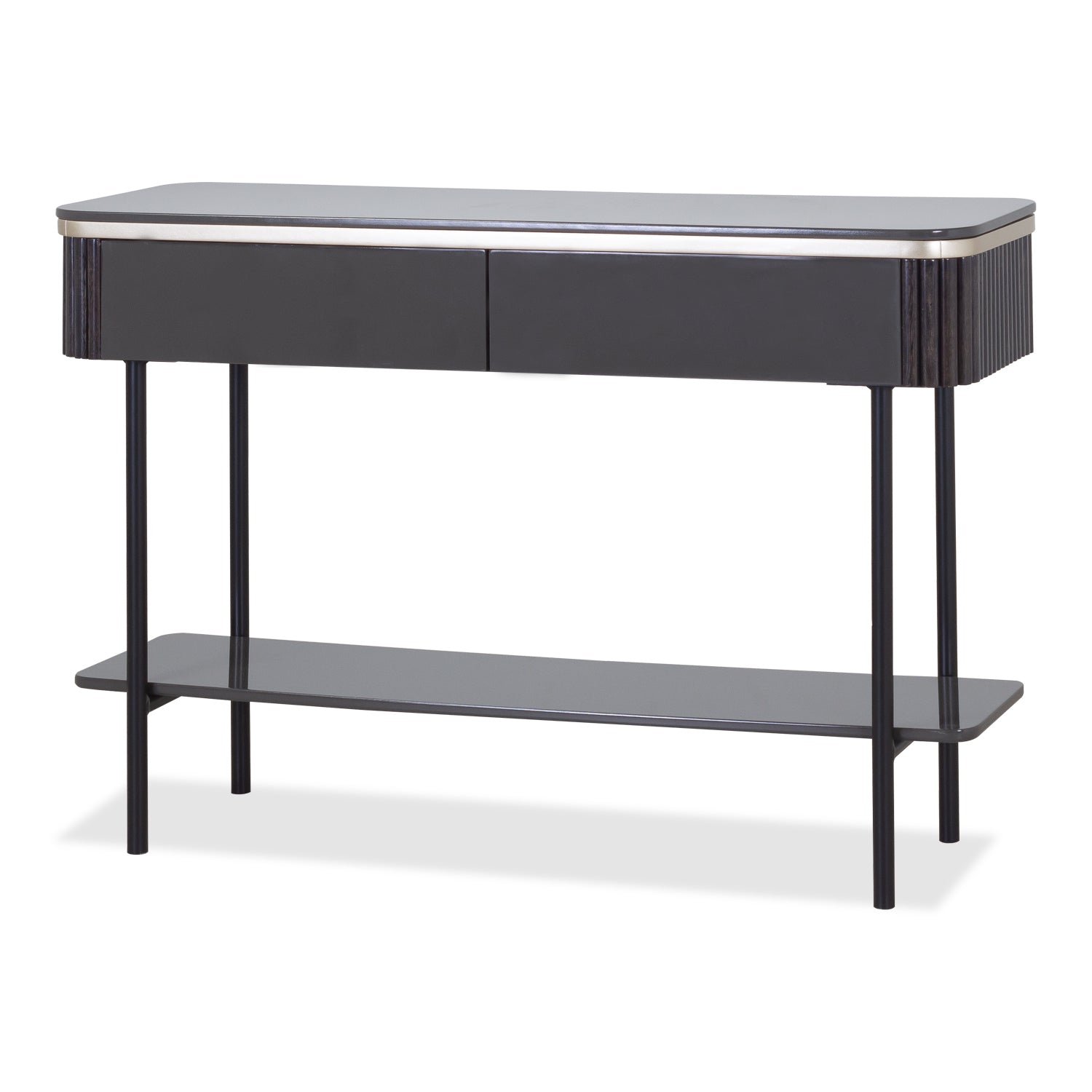 Consola Brooklyn Gris Plomo Negro, Champaña