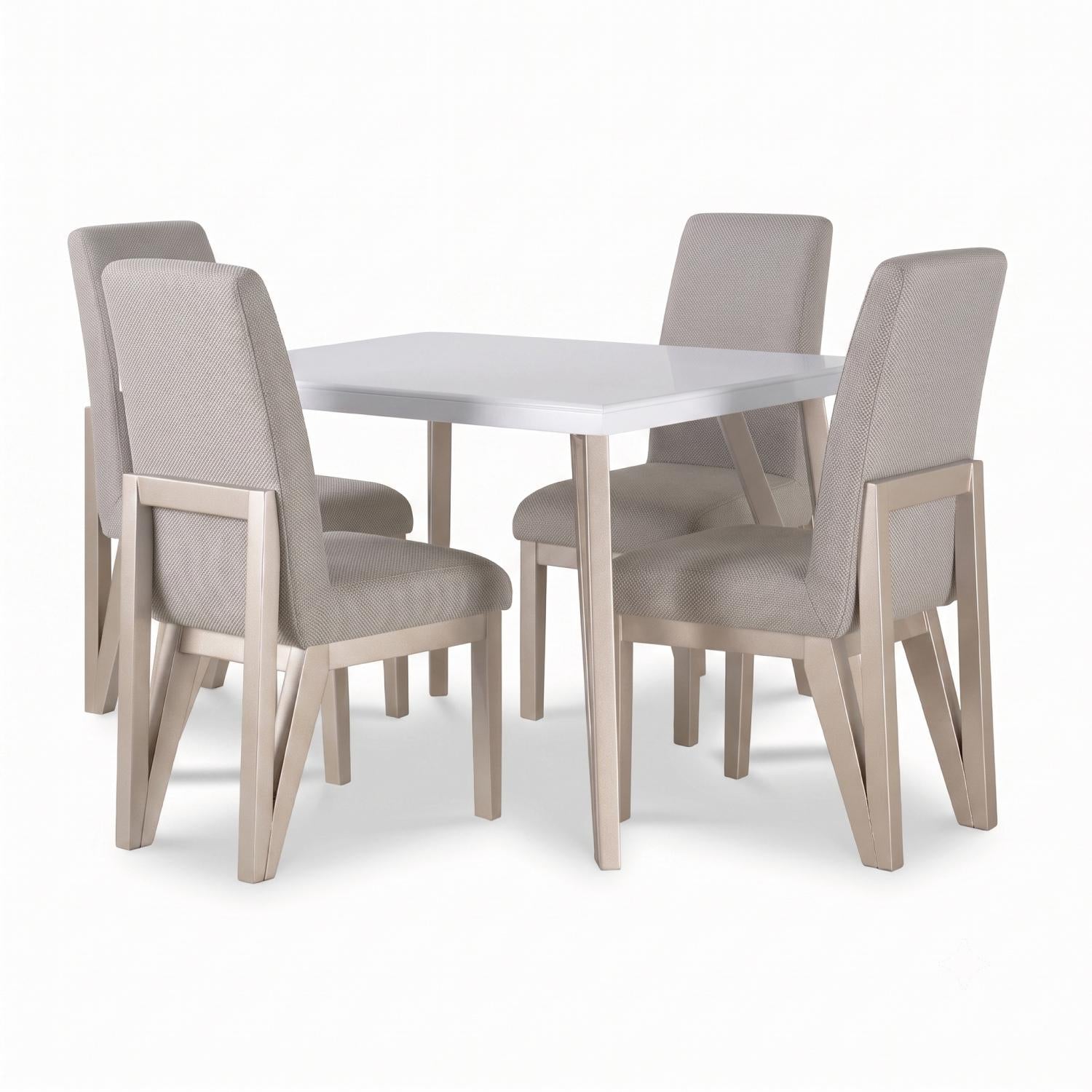 Comedor 4 Puestos Dublin Chenille Bait, Arena, Champaña