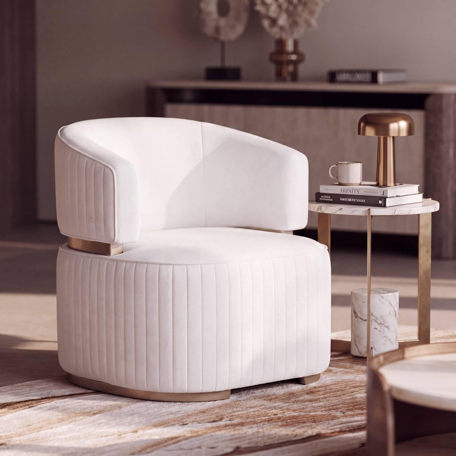 Poltrona Atlanta Eurolino Blanco Puro, Champaña