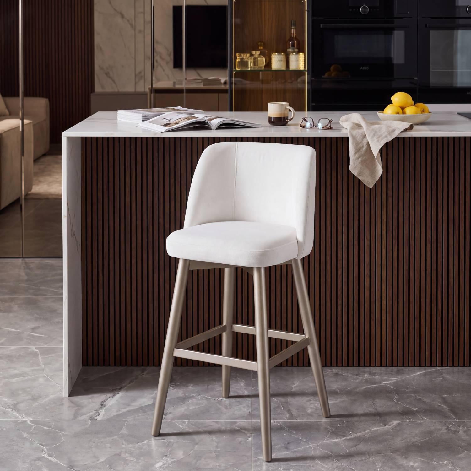 Silla Para Barra Atlanta Eurolino Blanco, Champaña