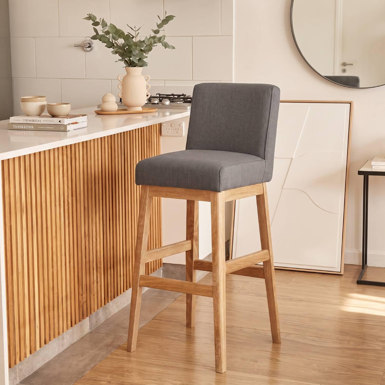 Set X2 Silla Bar Gael Microfibra Kazan Gris, Natural