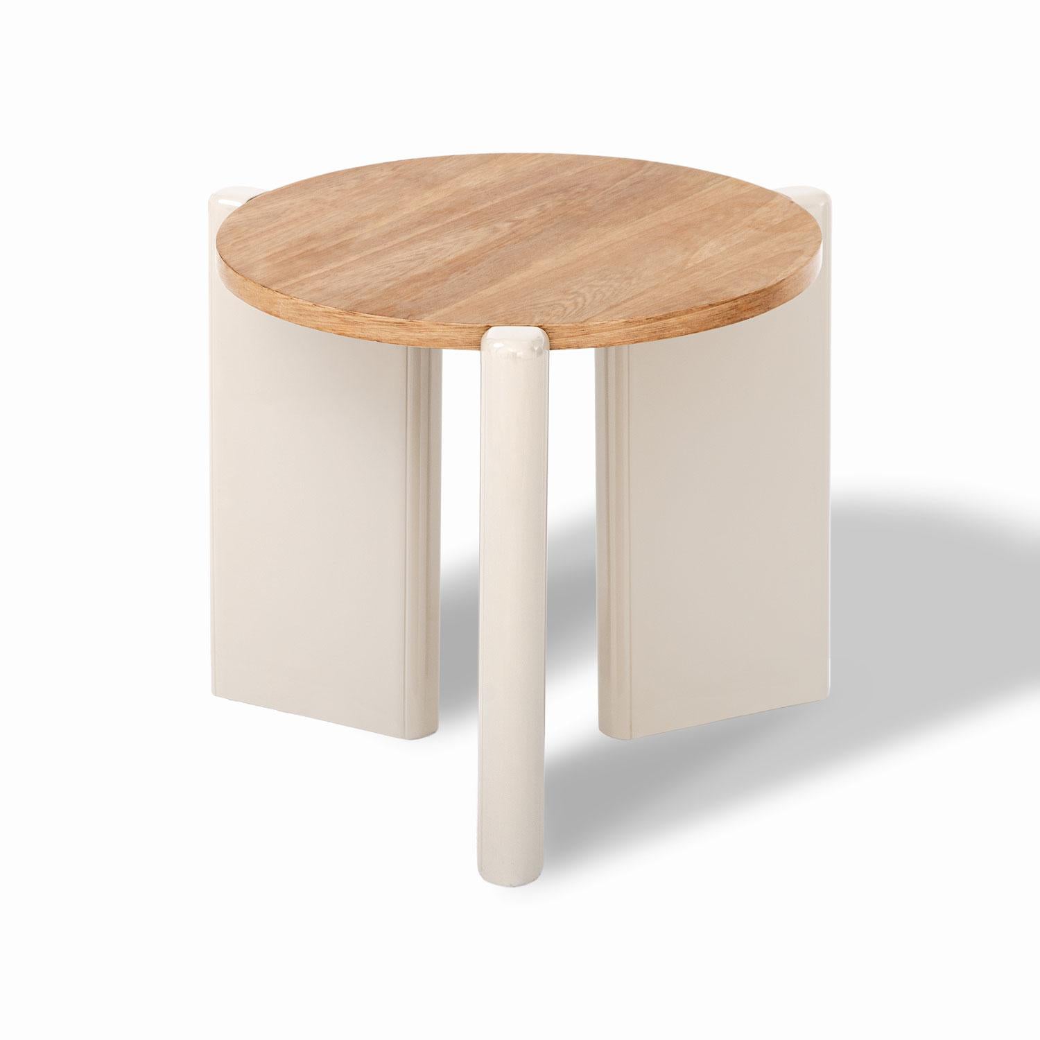 Mesa de Centro Oklam Redonda 45 Natural,Greige.