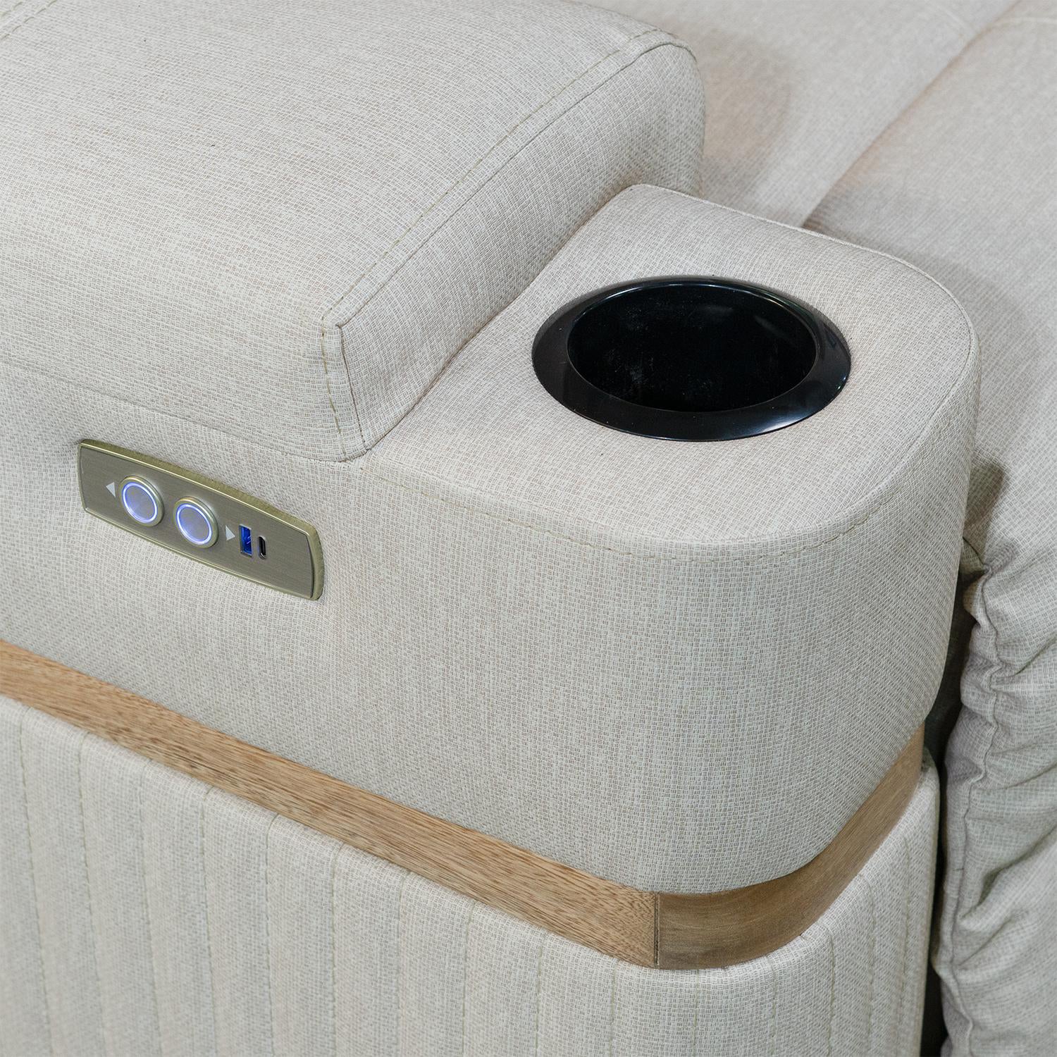 Silla Reclinable Dior Eurolino Marbella Beige Natural, Eléctrica