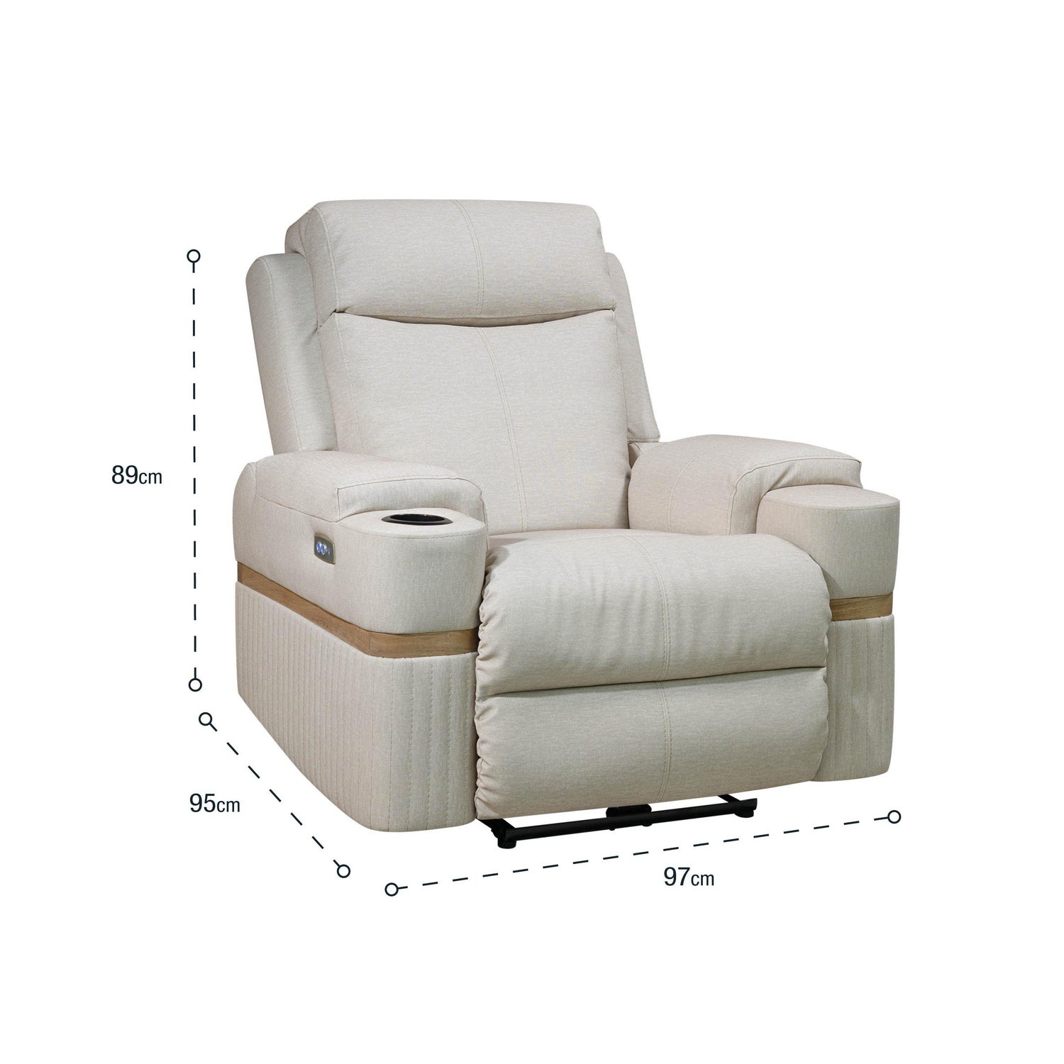 Silla Reclinable Dior Eurolino Marbella Beige Natural, Eléctrica