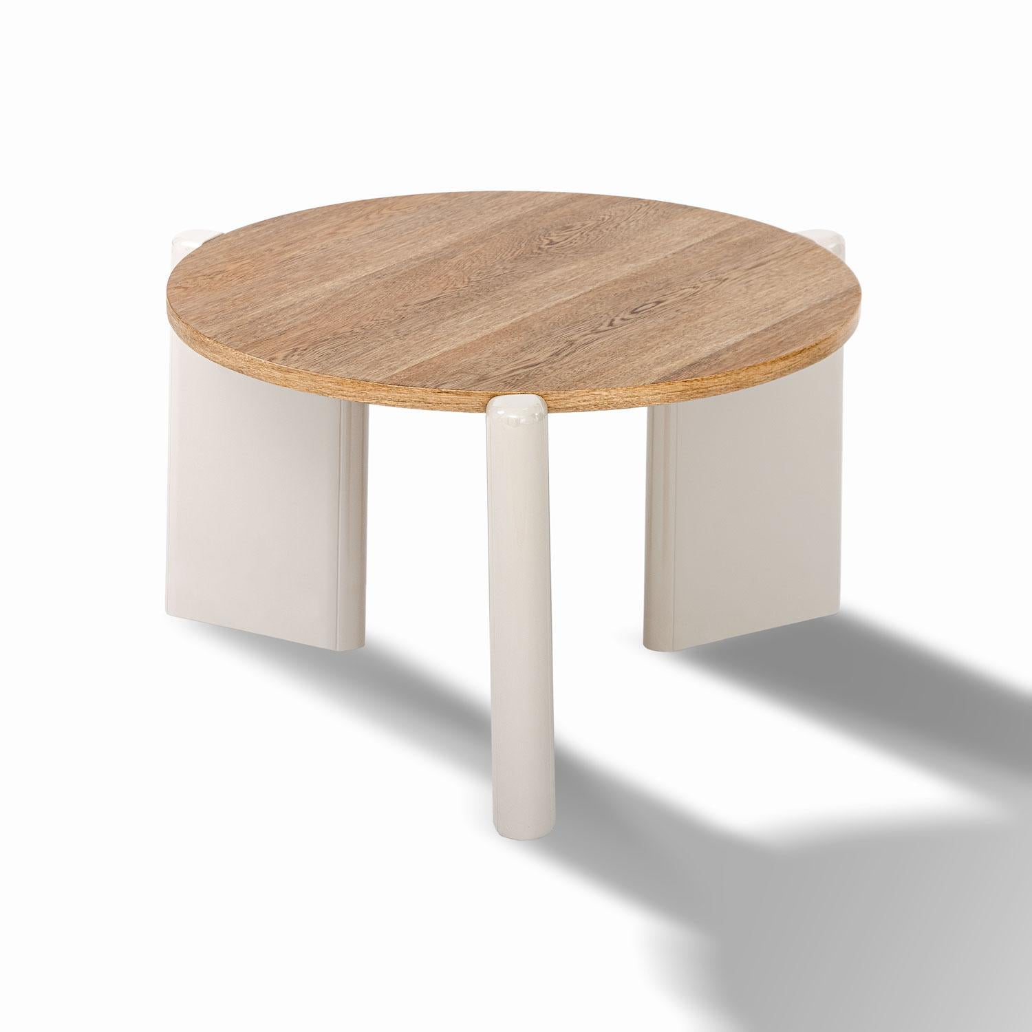 Mesa de Centro Oklam Redonda 60 Natural,Greige.