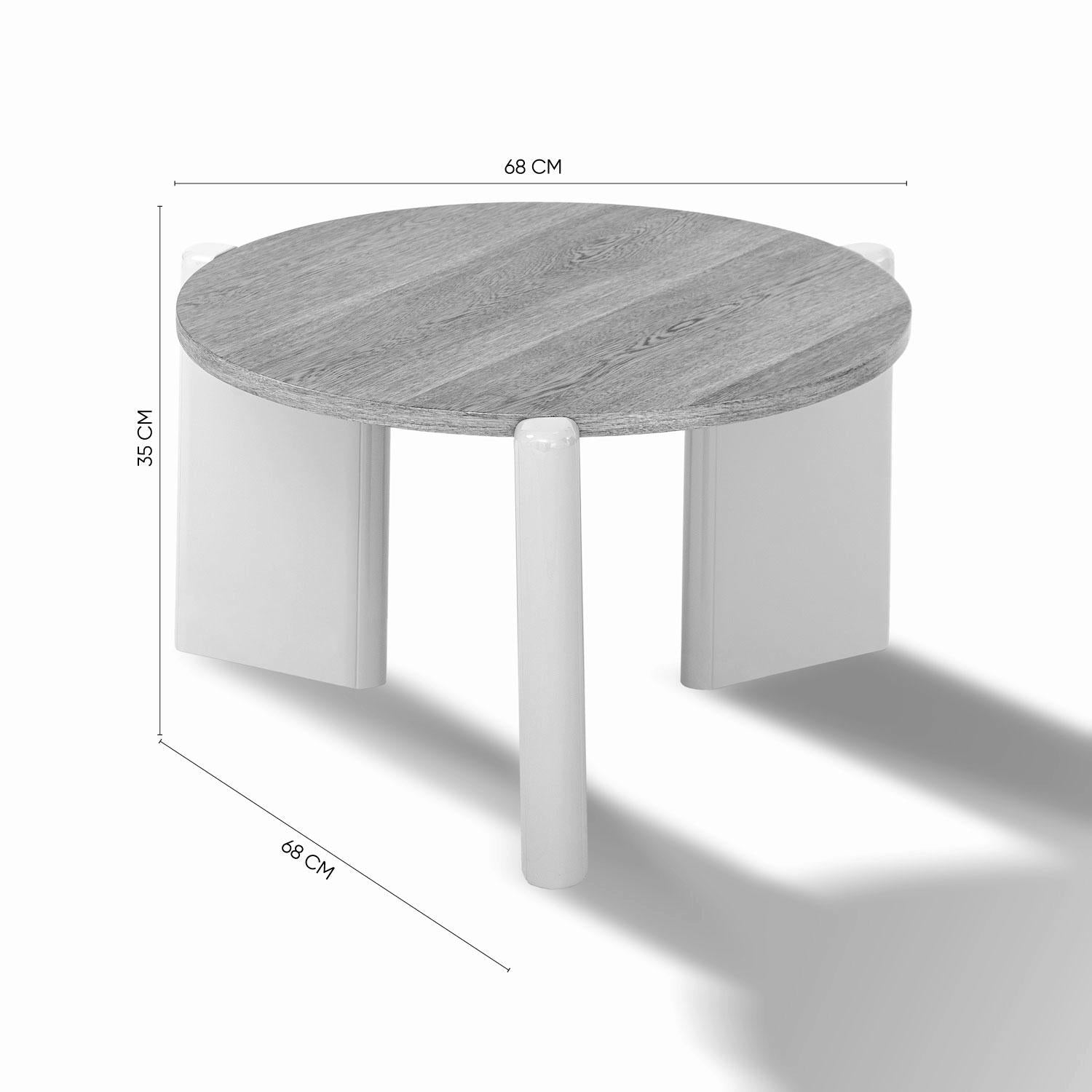 Mesa de Centro Oklam Redonda 60 Natural,Greige.