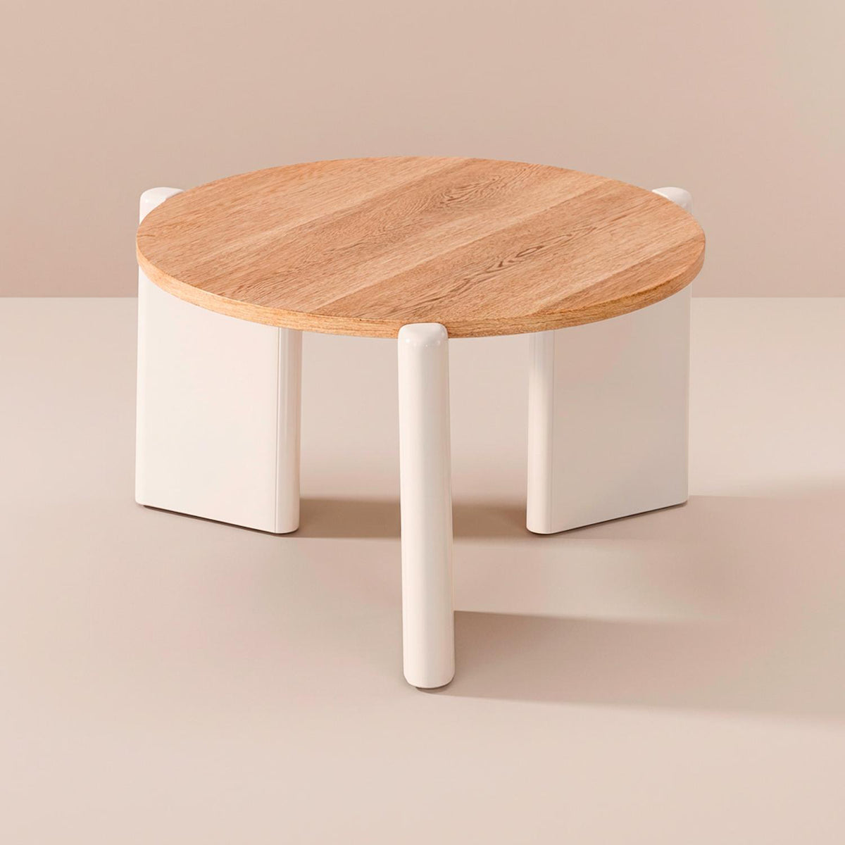 Mesa de Centro Oklam Redonda 60 Natural,Greige.
