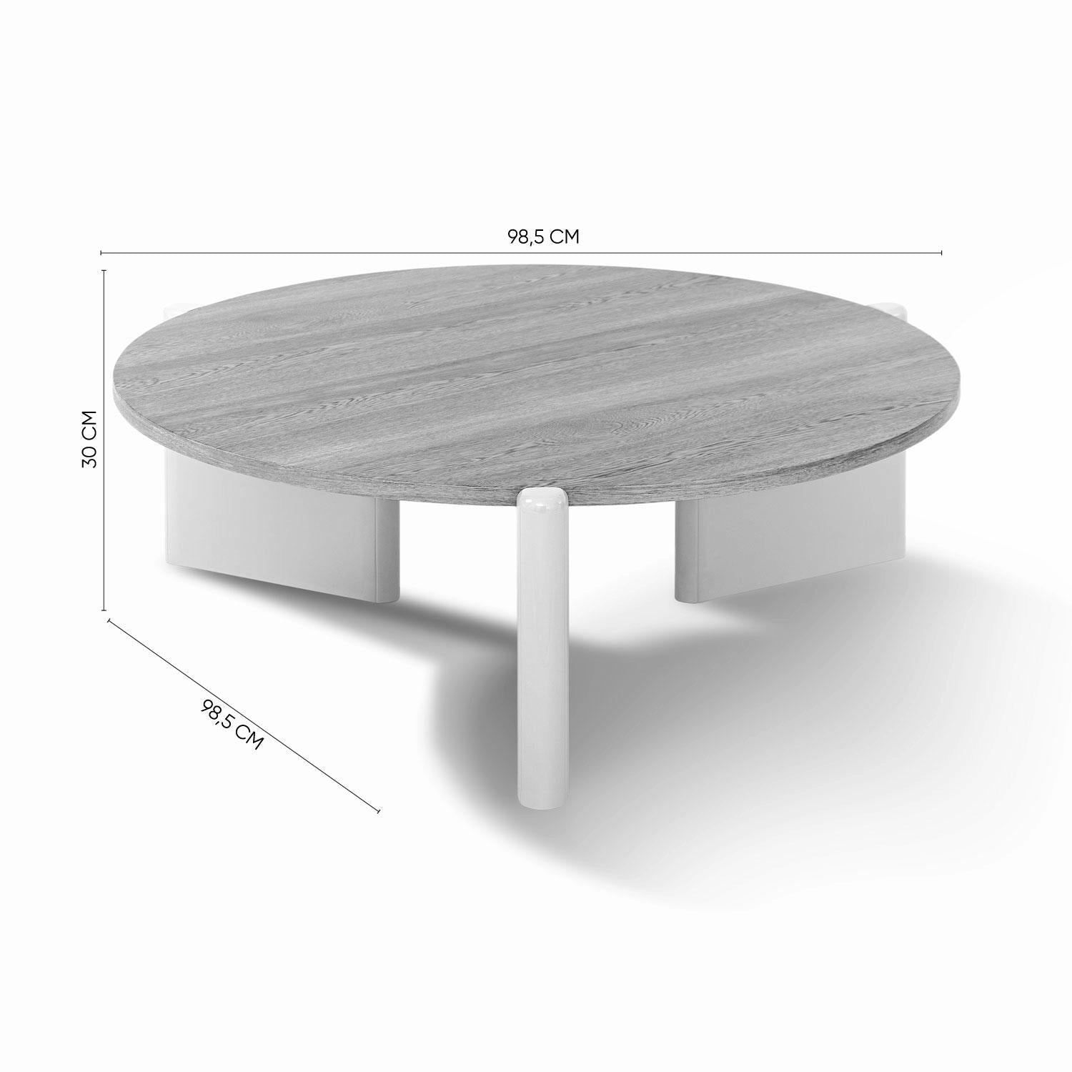Mesa de Centro Oklam Redonda 90 Natural,Greige.