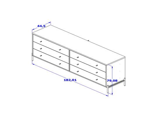 Bifé Dante Off White 6 Gavetas 182X79X44