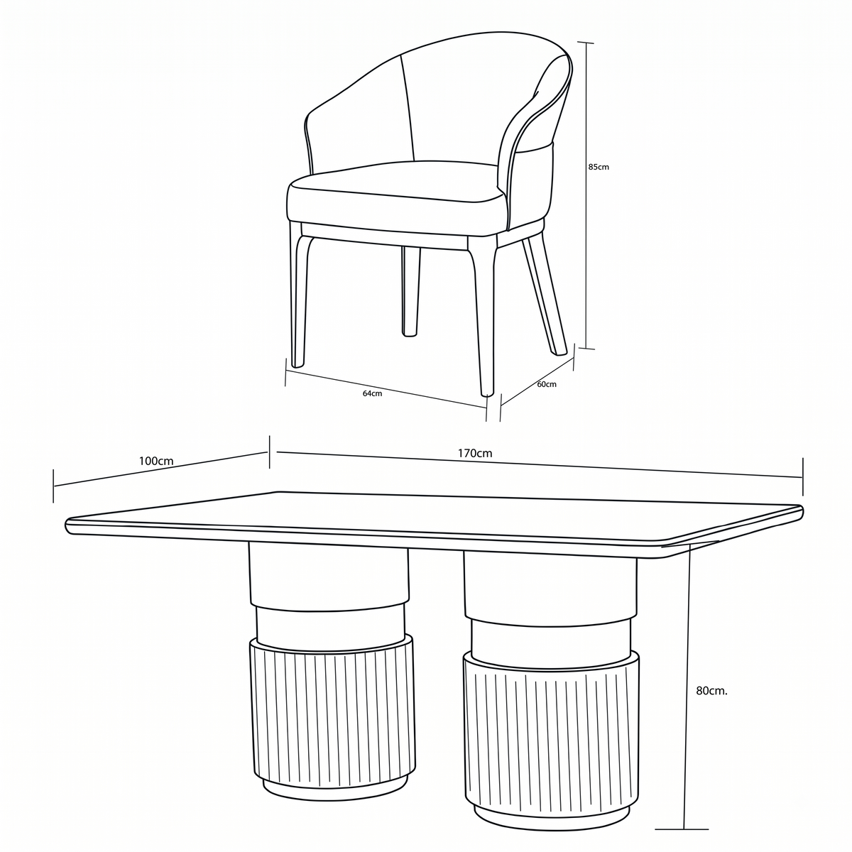 Comedor 6 Puestos Toscana Boucle Aurum Marfil, Champaña