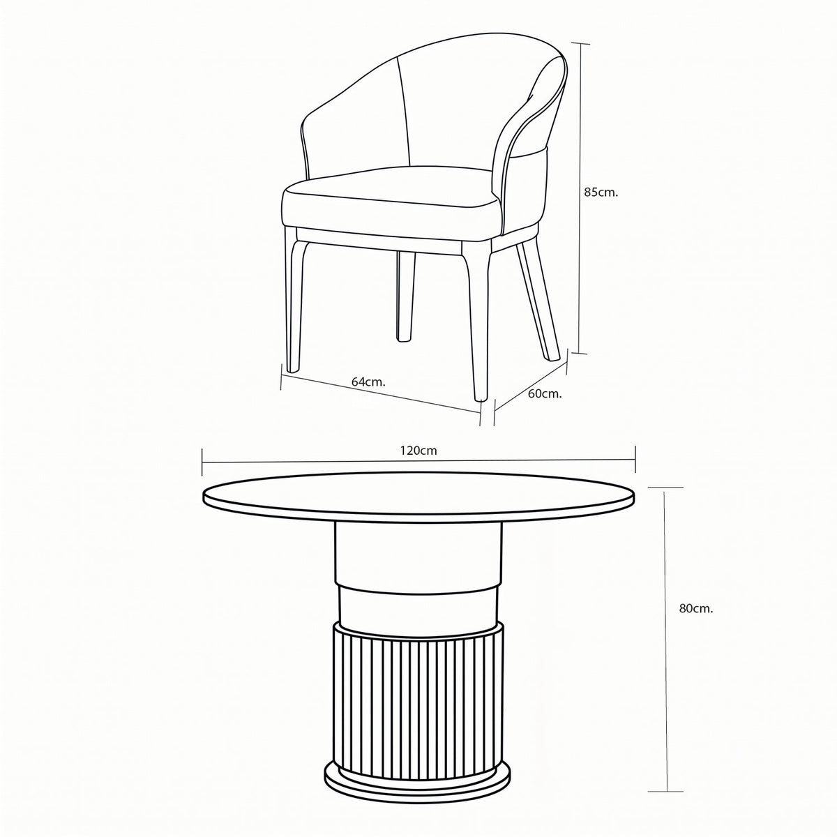 Comedor 4 Puestos Toscana Boucle Aurum Marfil, Champaña