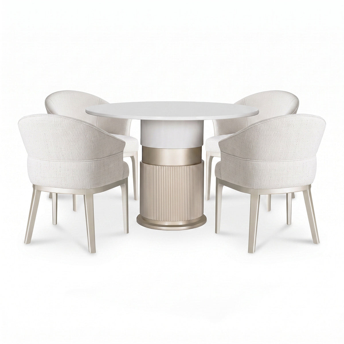 Comedor 4 Puestos Toscana Boucle Aurum Marfil, Champaña