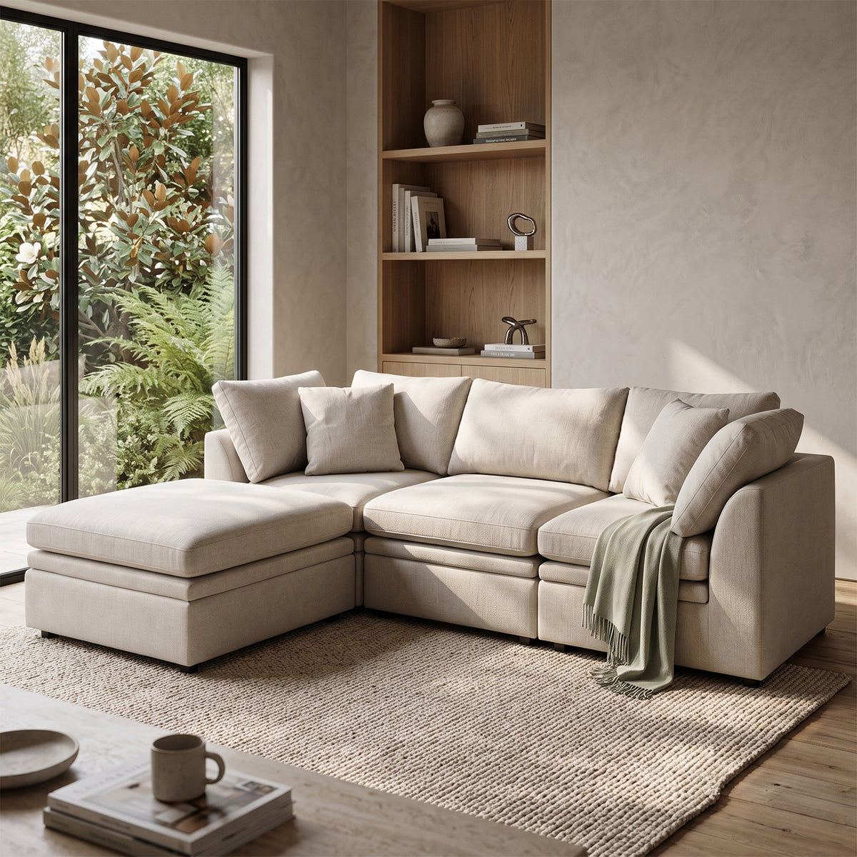 Sala Funcional Vicka Velvet Serena Crema 2.70 Mts