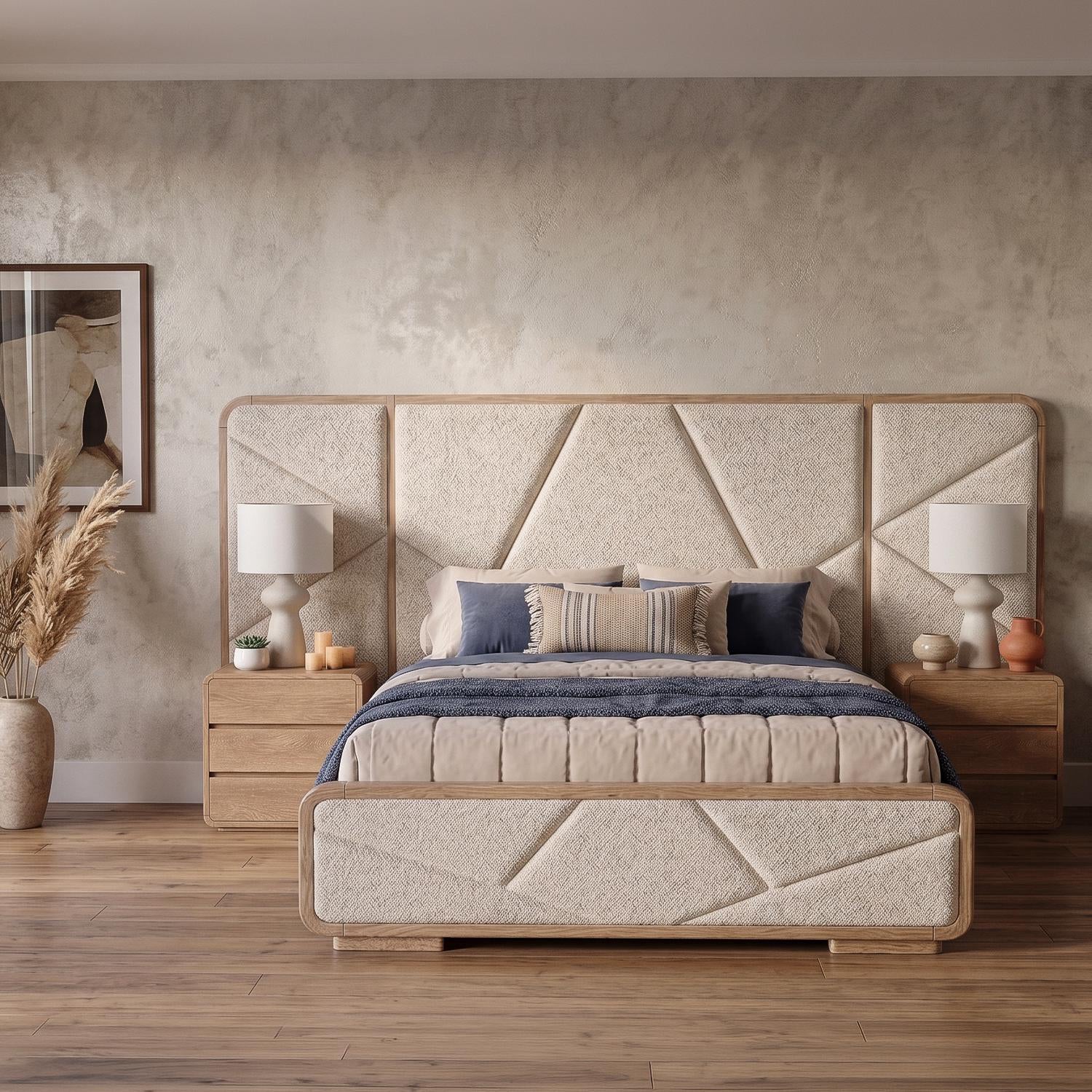 Cama Doble Vivaldi Eurolino Marfil, Natural