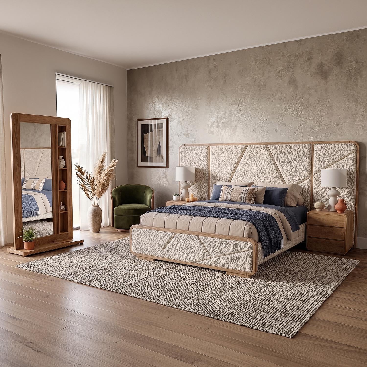 Cama Doble Vivaldi Eurolino Marfil, Natural