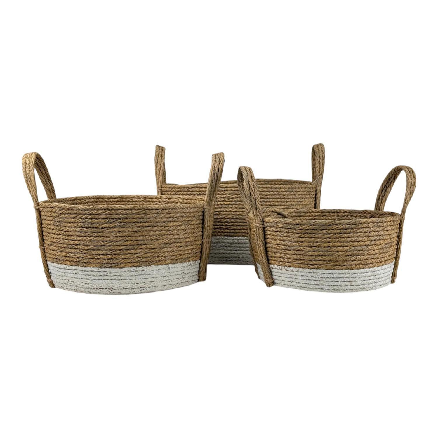 Cesta 30X15X27 Beige/Blanco Setx3 F253