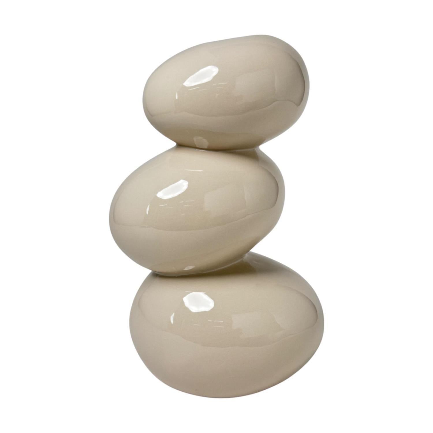 Jarron 32.2X17X21Cm Crema Piedras F253