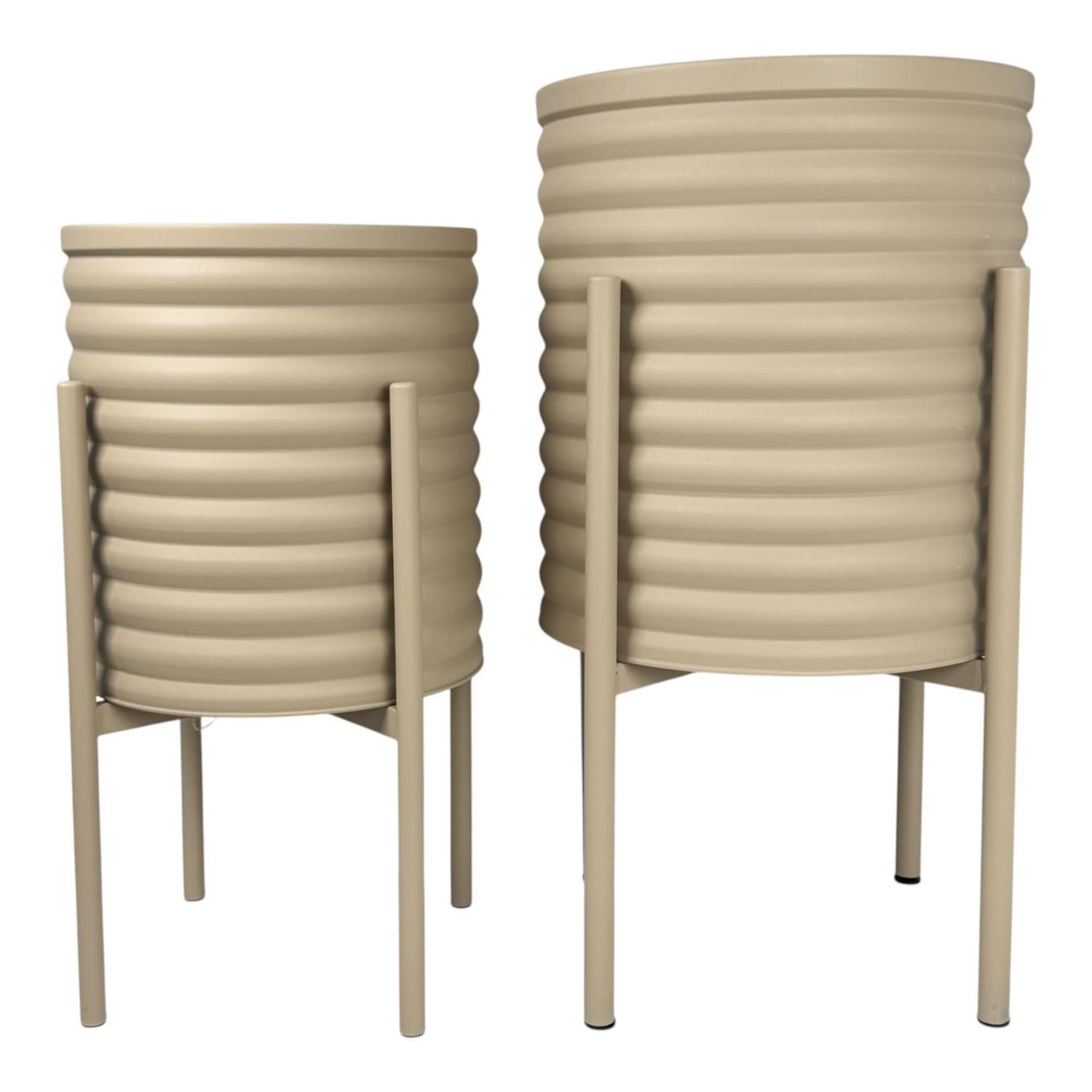 Macetas 60.5X31X31Cm Beige Setx2 F253