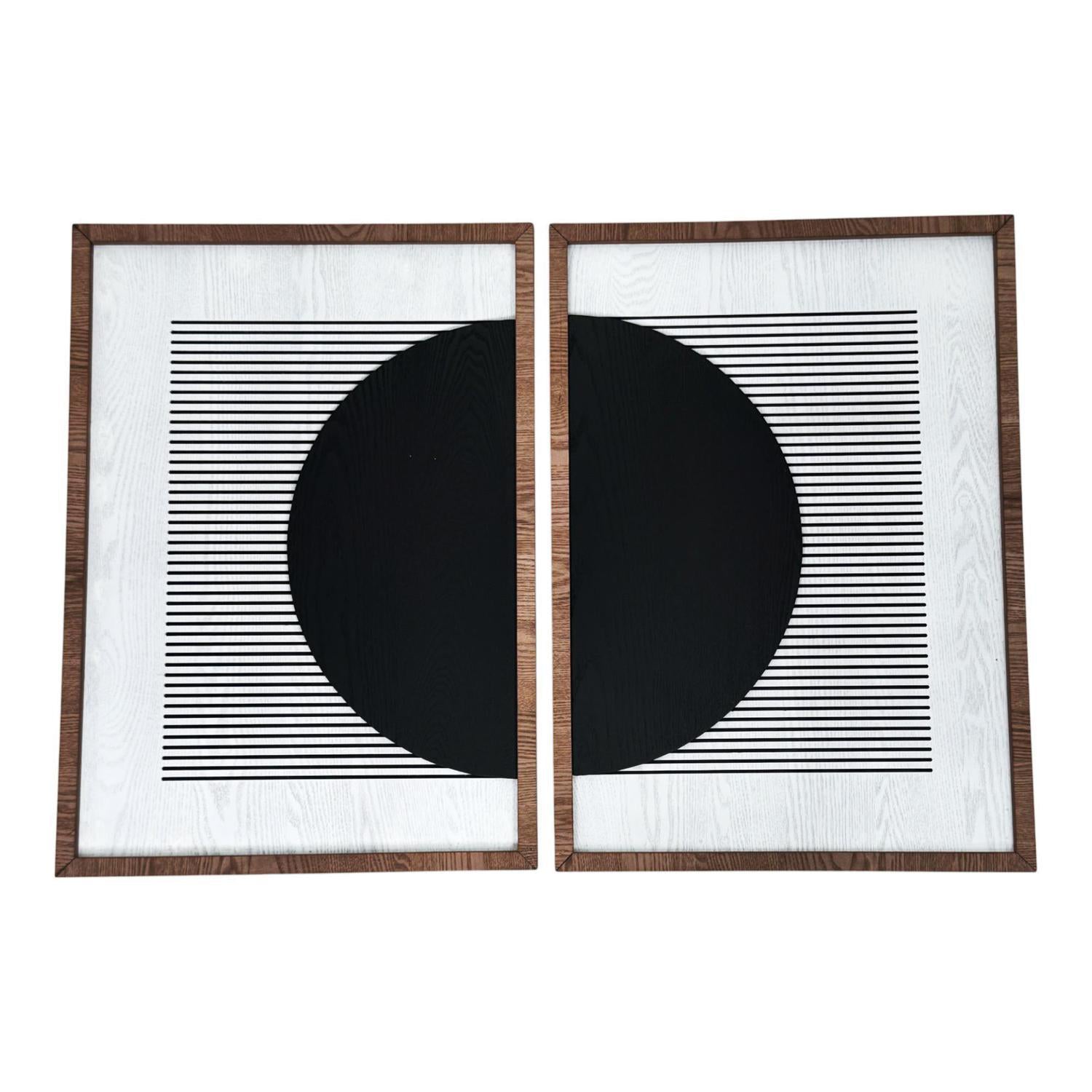 Cuadro 70X2X101 Negro Circulo Setx2 F253