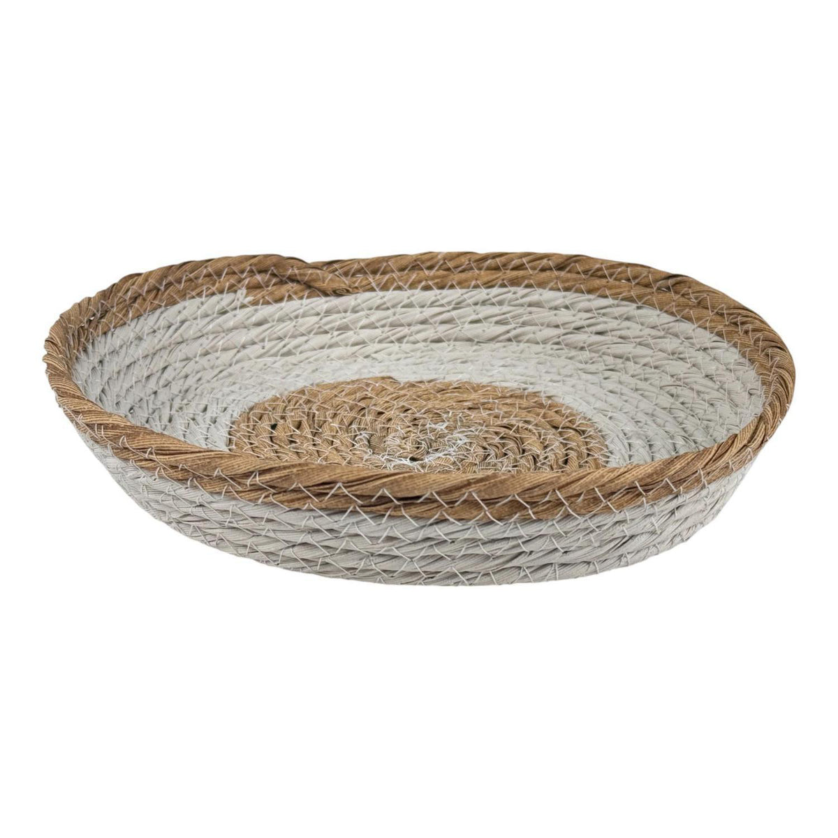 Cesta 23X4X20Cm Beige/Blanco Tejida F253