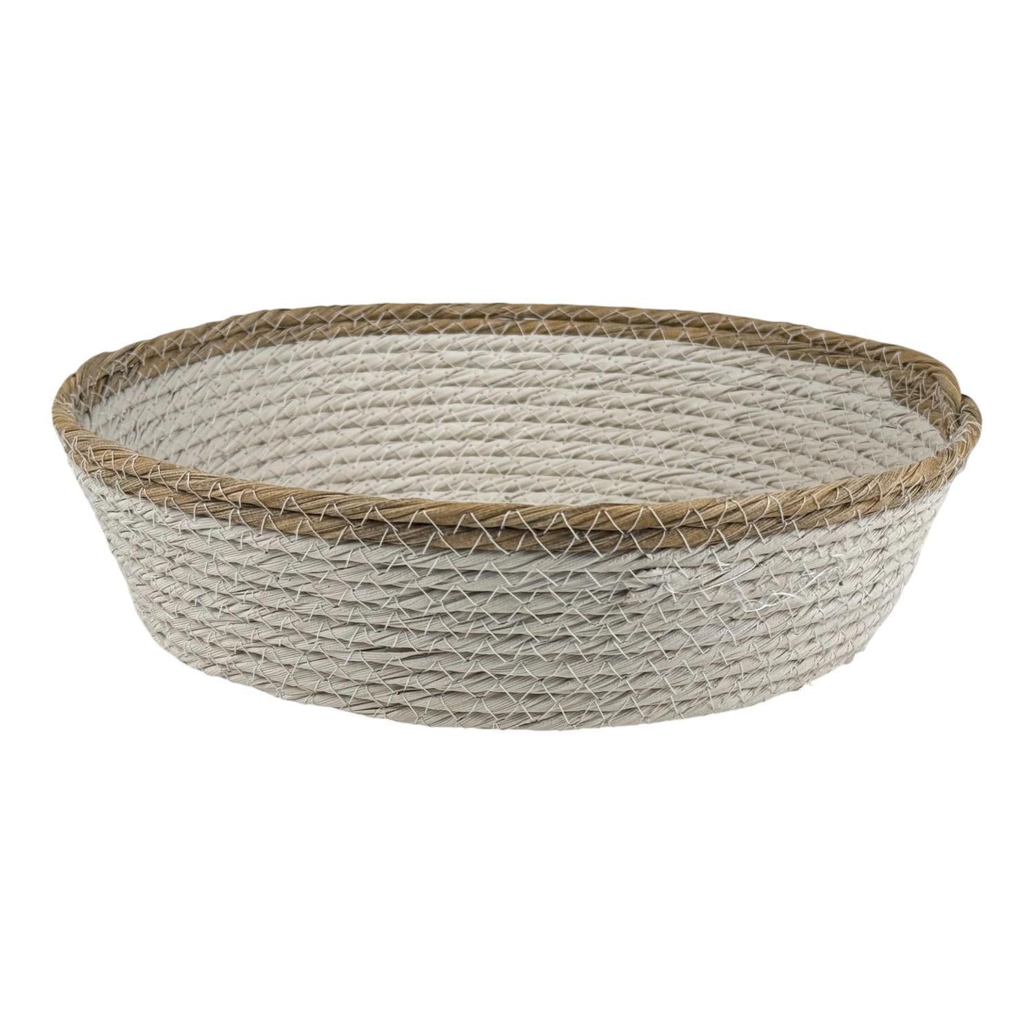 Cesta 28X8X23Cm Beige/Blanco Tejida F253