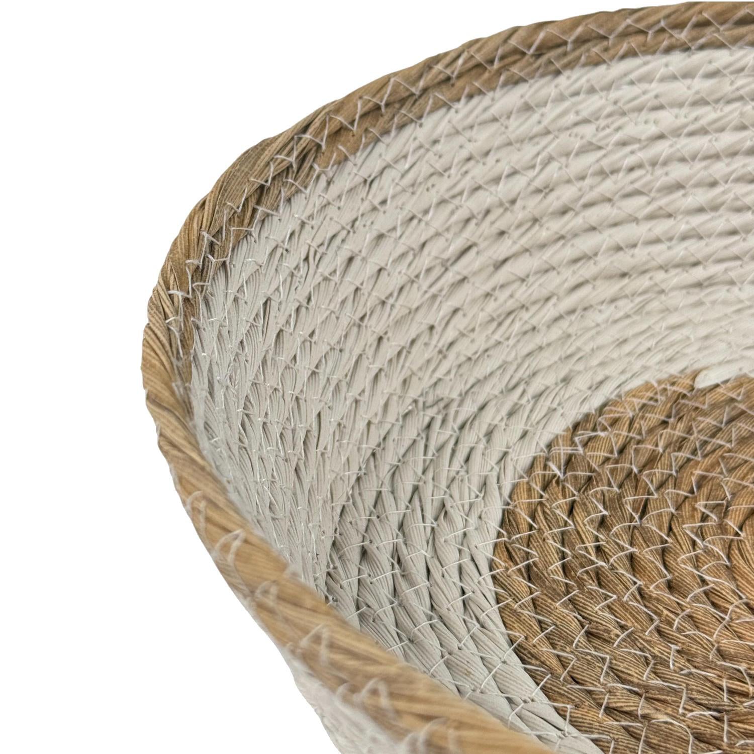 Cesta 28X8X23Cm Beige/Blanco Tejida F253