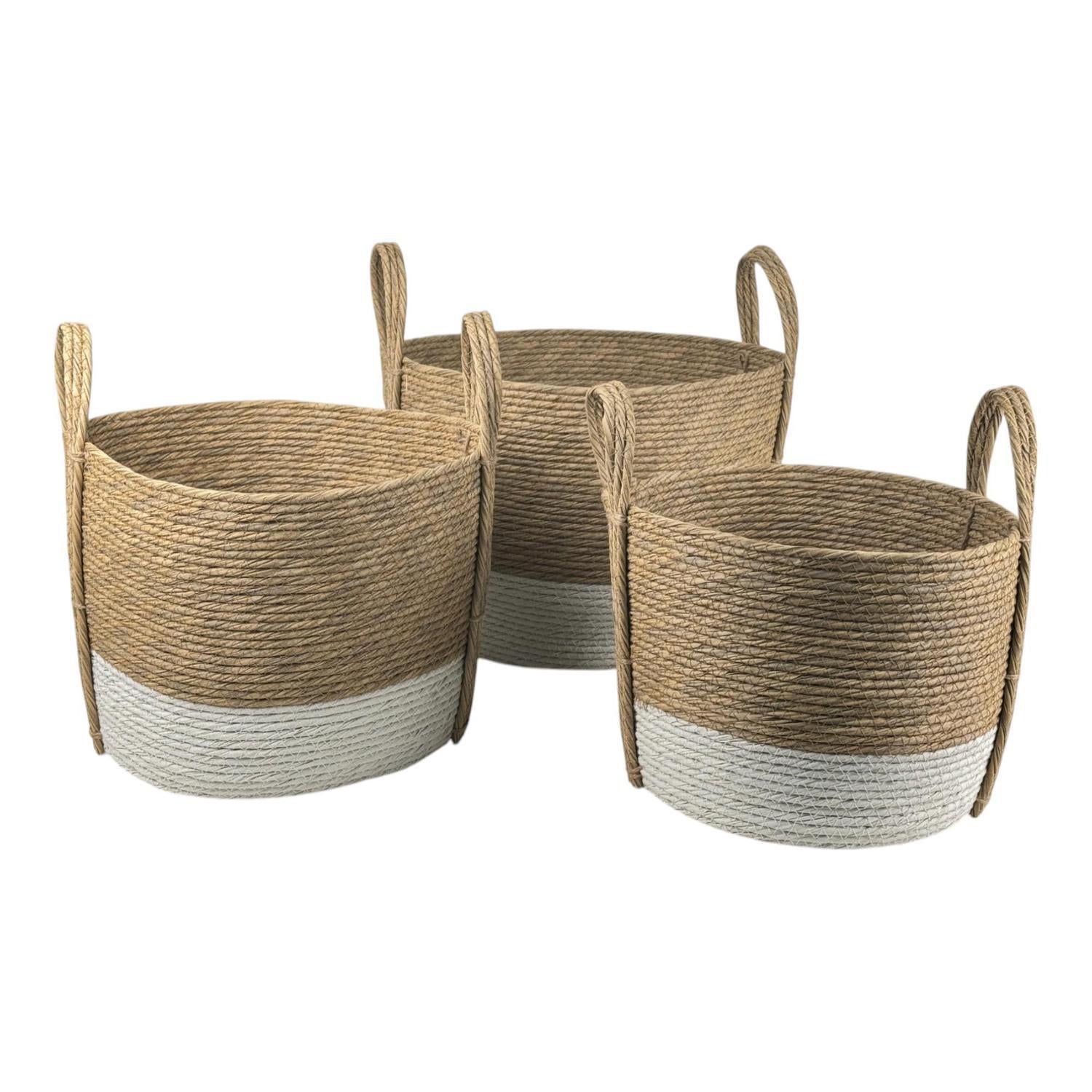 Cesta 35X25X30 Beige/Blanco Setx3 F253