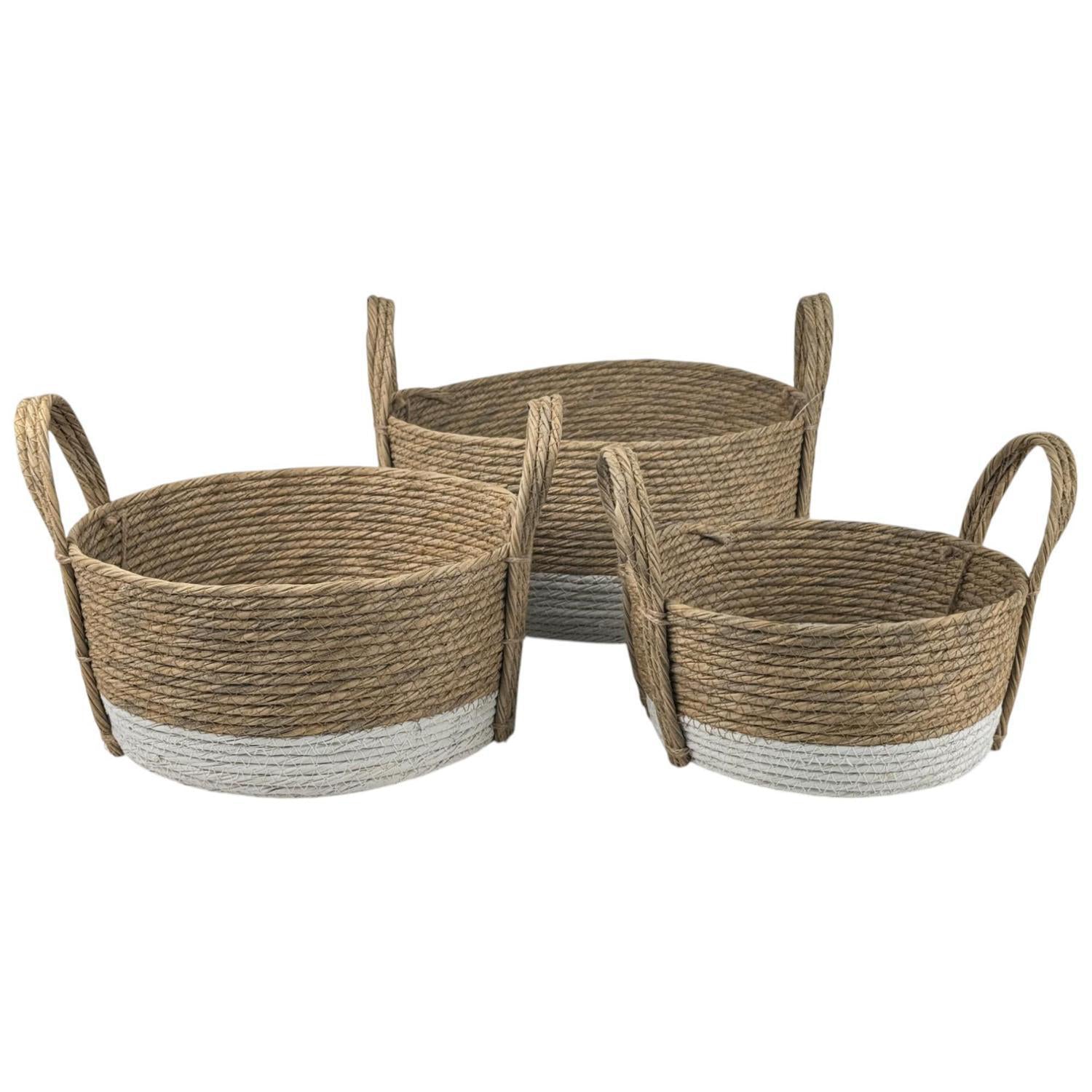 Cesta 30X15X27 Beige/Blanco Setx3 F253