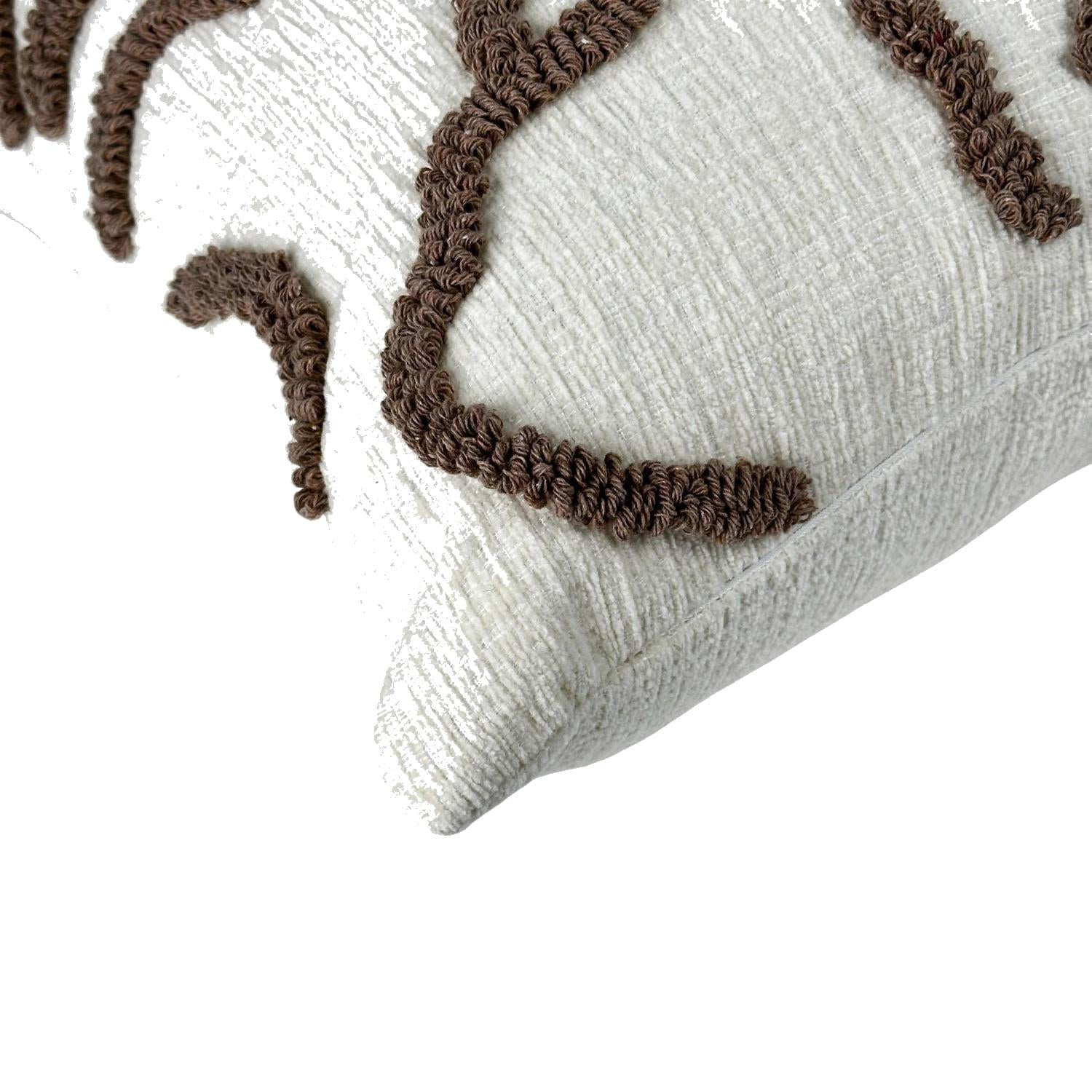 Cojin 45X45Cm Blanco/Café Bliss F253