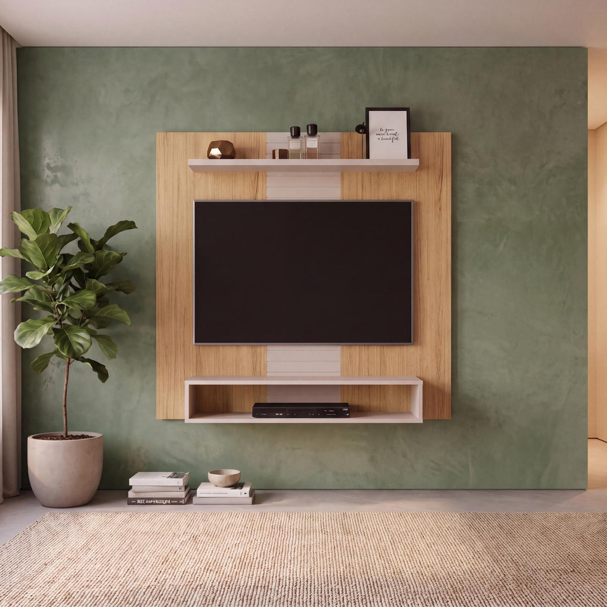Panel de Tv Nixi Natural, Off White 120X120