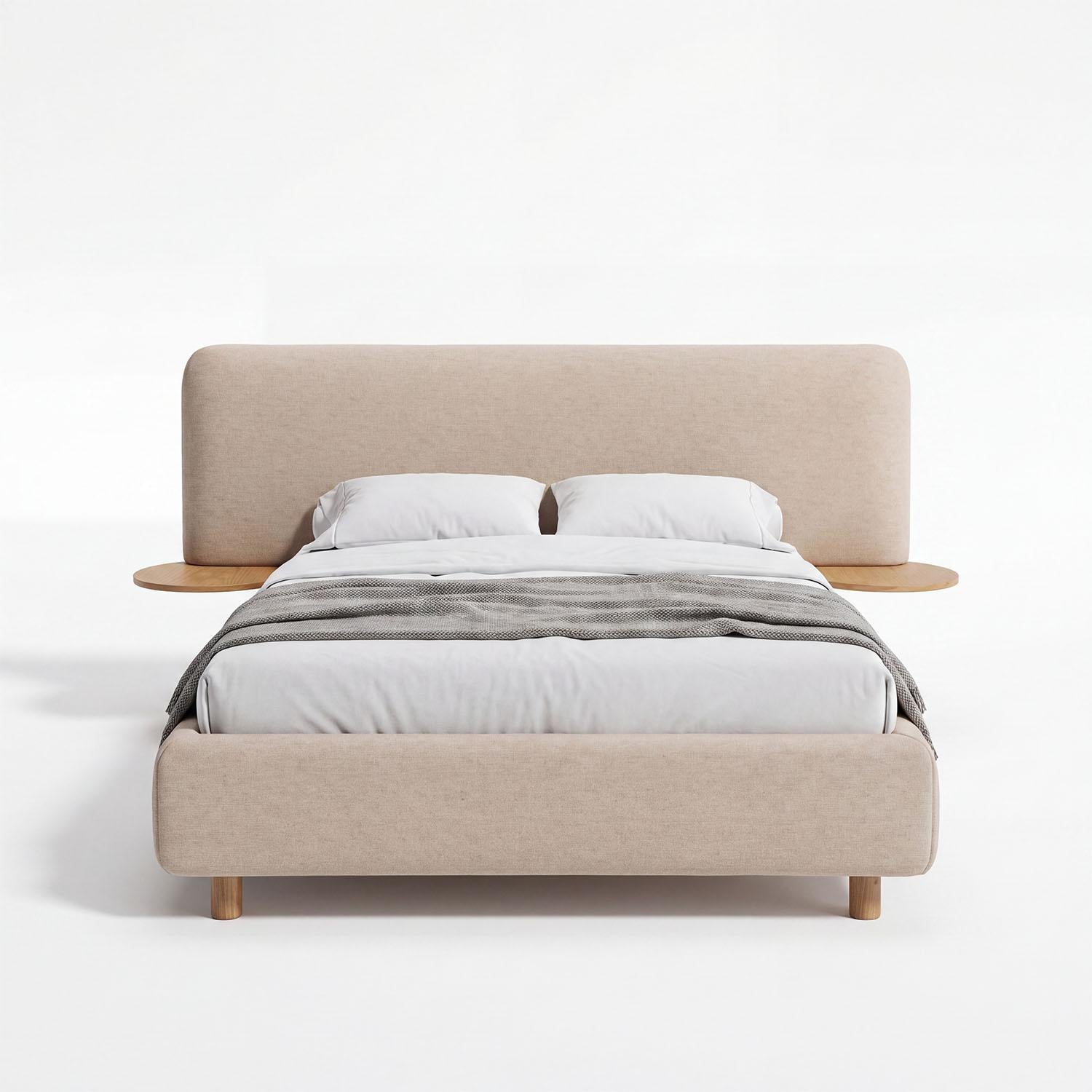 Cama Doble Cadiz Ferrero Avellana, Natural