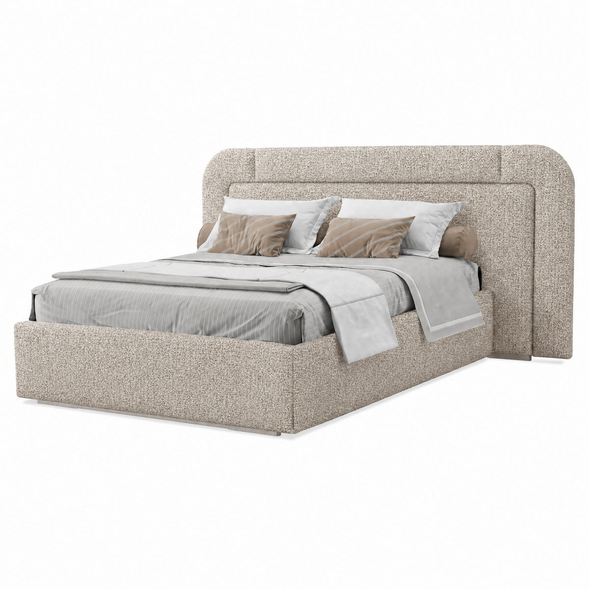 Juego de Alcoba Queen Porthos Boucle Dotty Mocca, Natural
