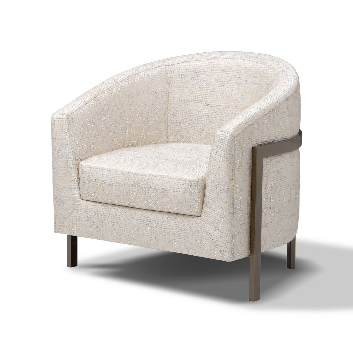 Poltrona Berlin Jacquard Tribal Beige, Bronce