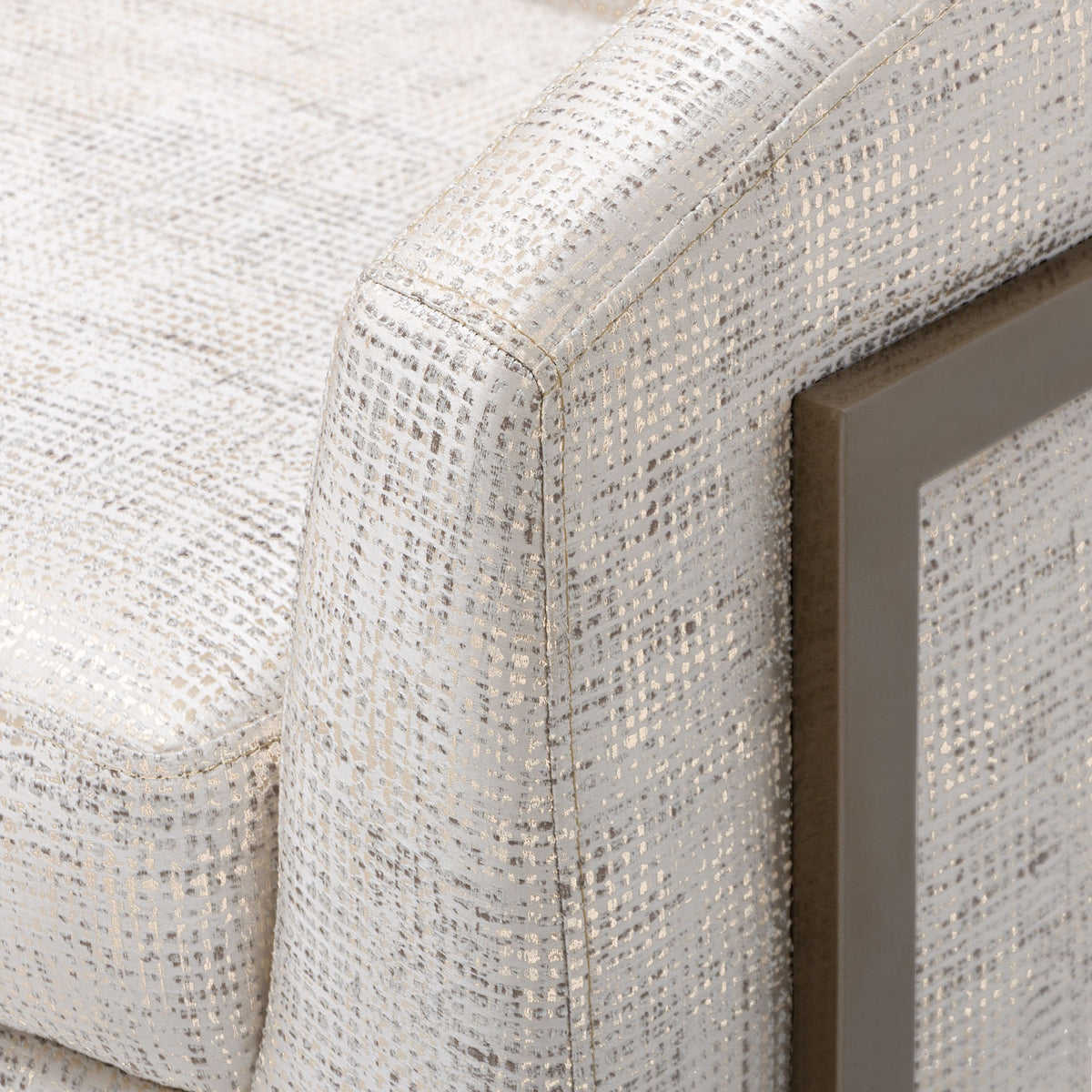 Poltrona Berlin Jacquard Tribal Beige, Bronce