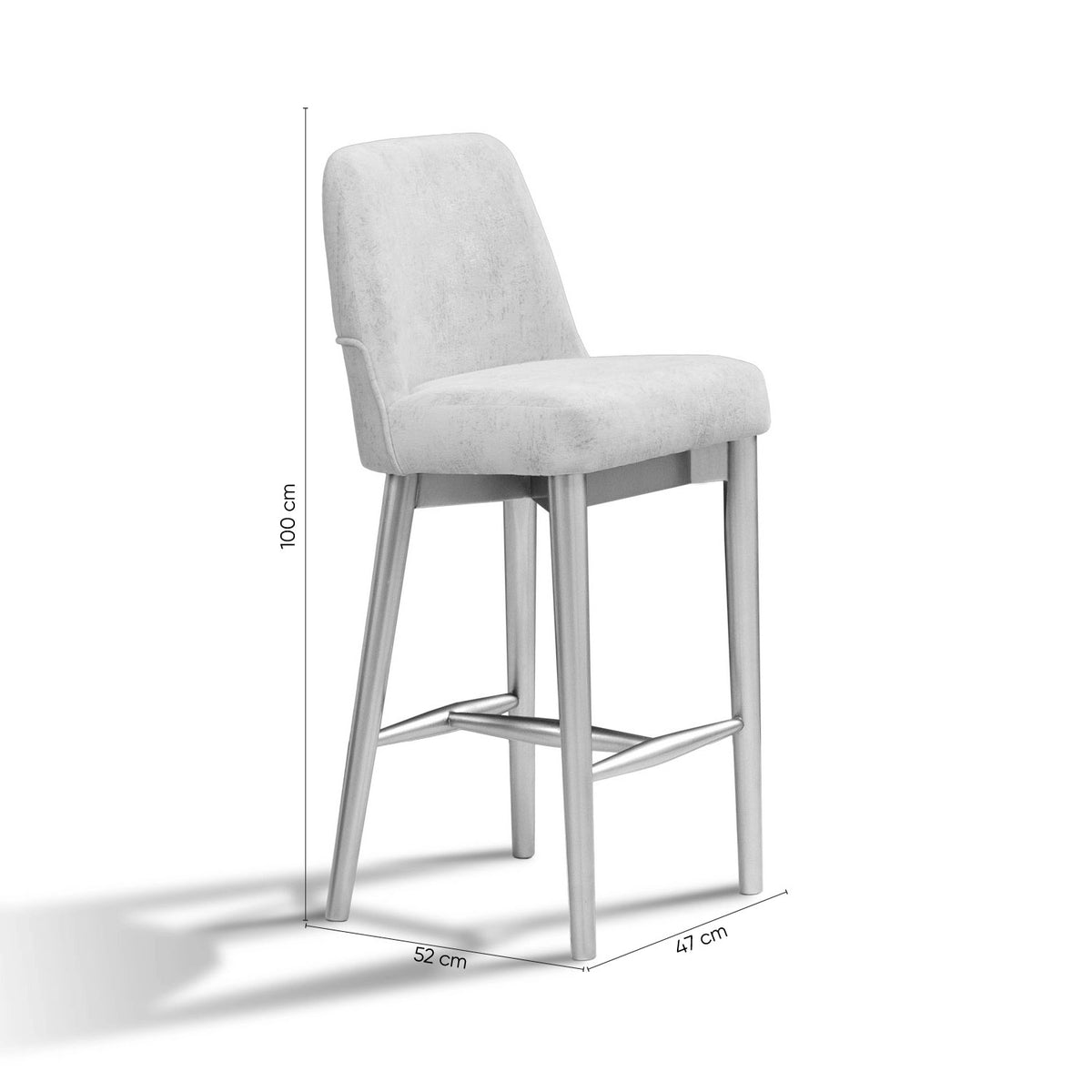 Silla Bar Bonn Velvet Prisma Crema, Champaña