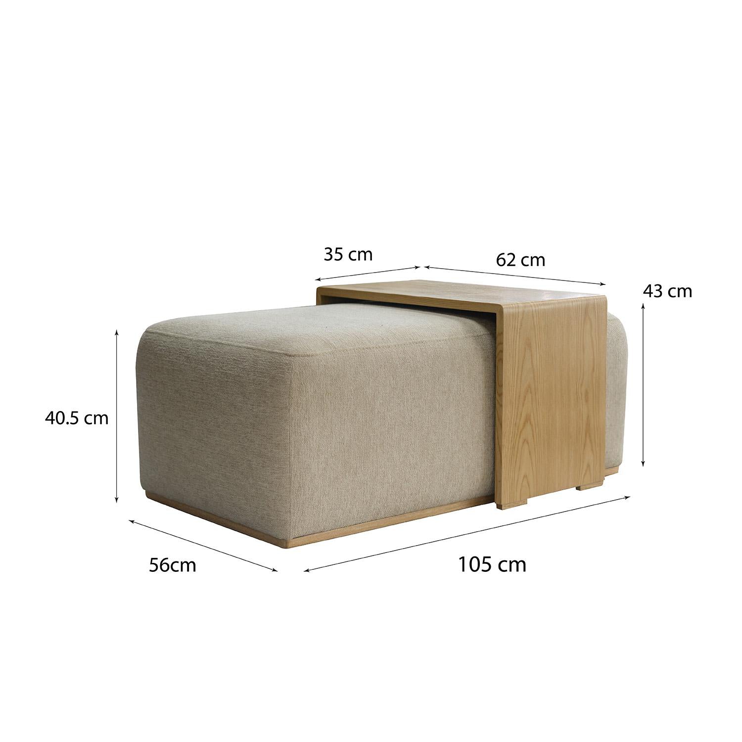 Mesa De Centro Fiori Boucle Ferrero Avellana, Natural