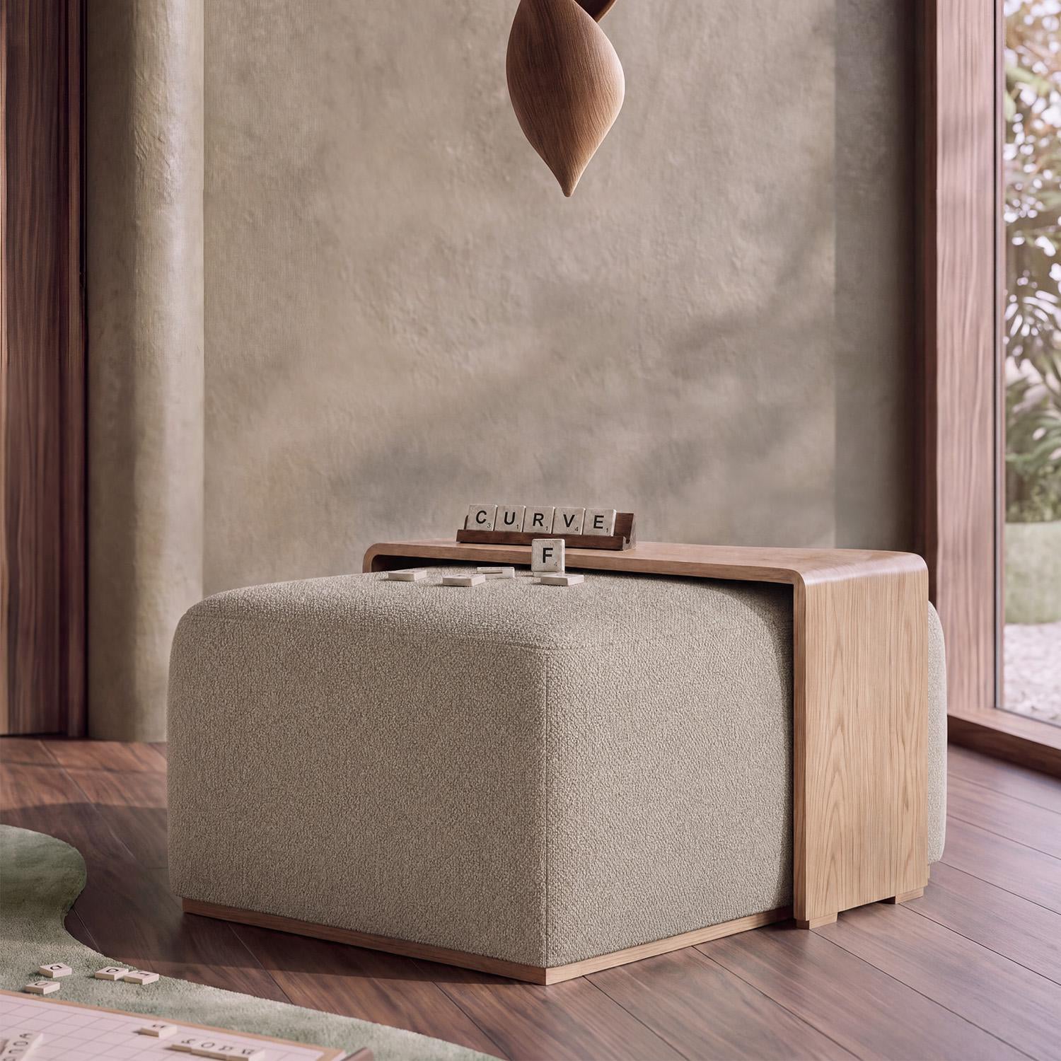 Mesa De Centro Fiori Boucle Ferrero Avellana, Natural