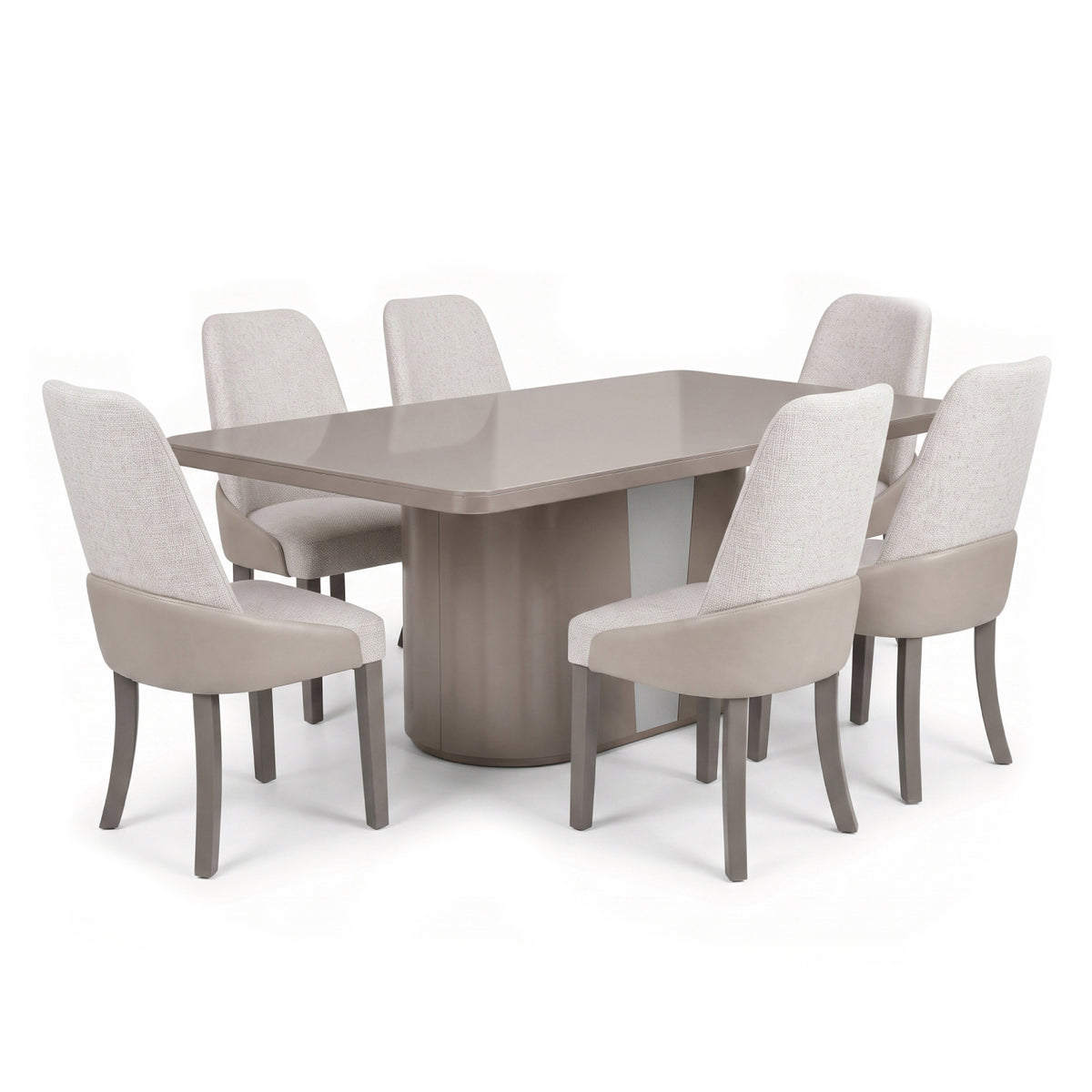Comedor 6 Puestos Monaco Aurum Taupe, Ceniza