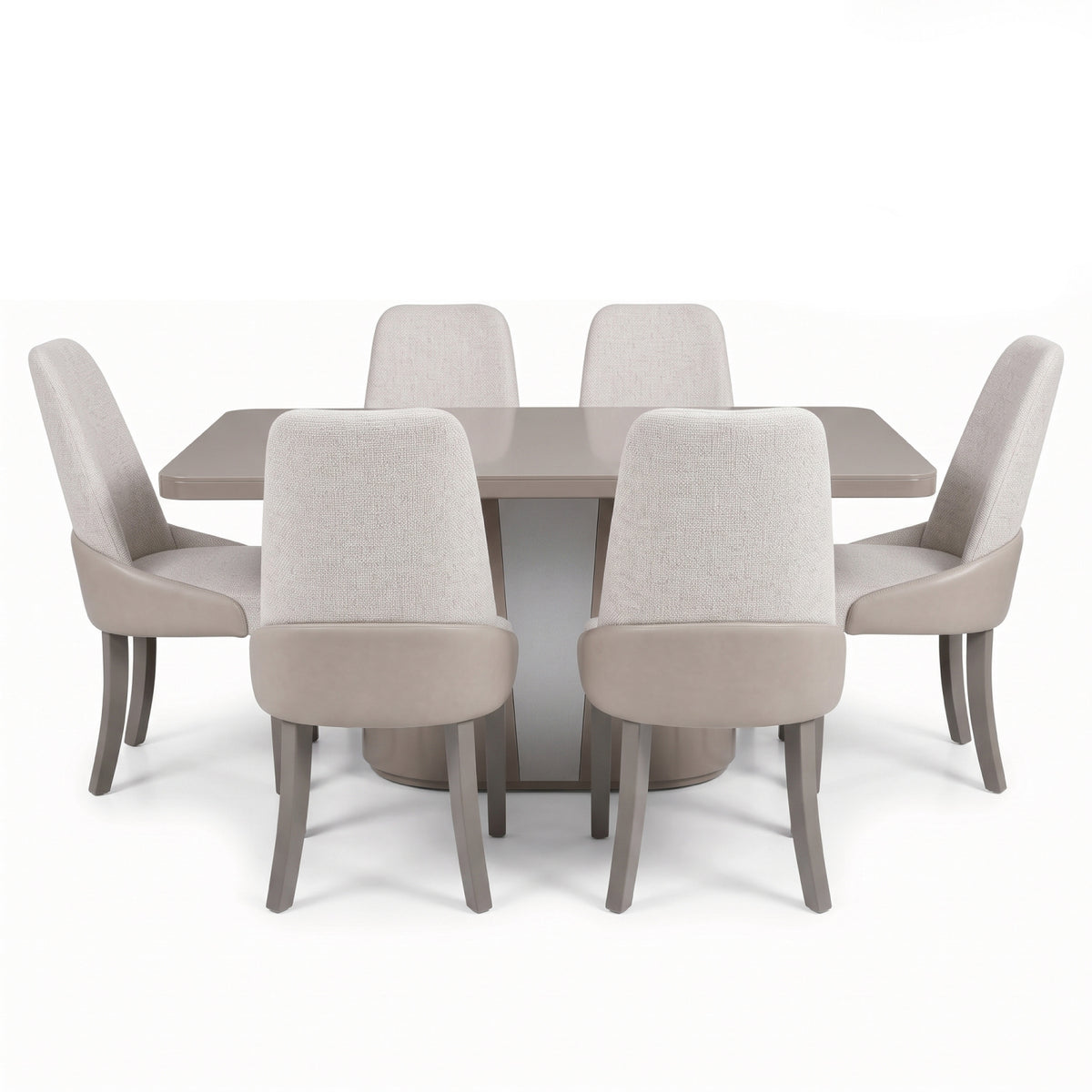 Comedor 6 Puestos Monaco Aurum Taupe, Ceniza