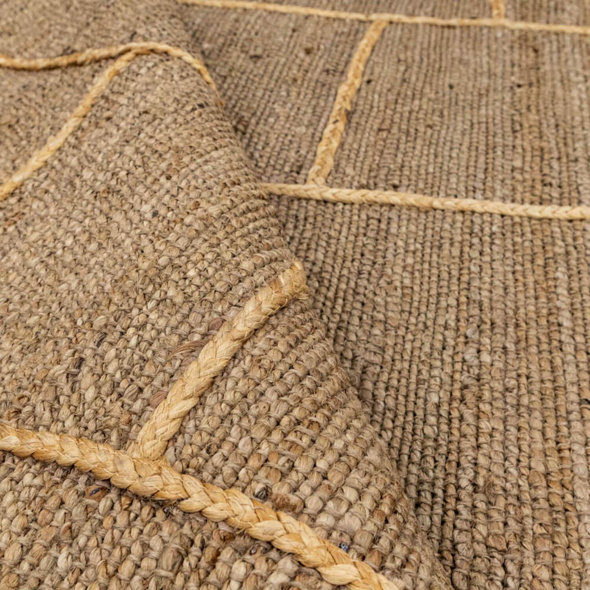 Alfombra 200X300 Cassava Cuadro Yute Nat