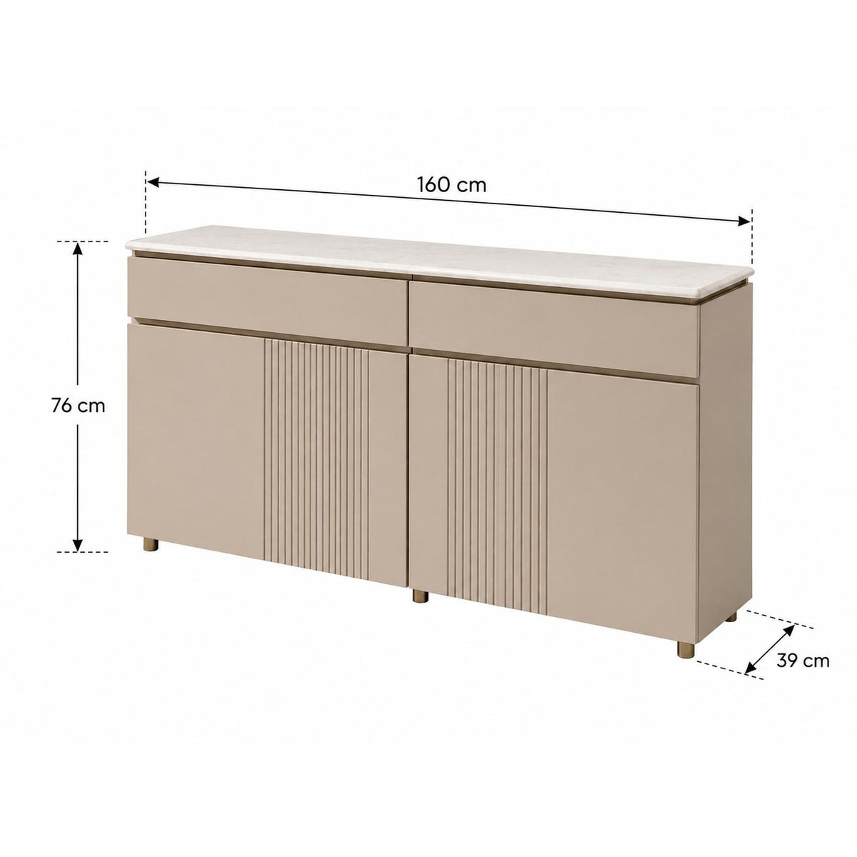 Bifé Salvatore 160 Taupe, Champaña